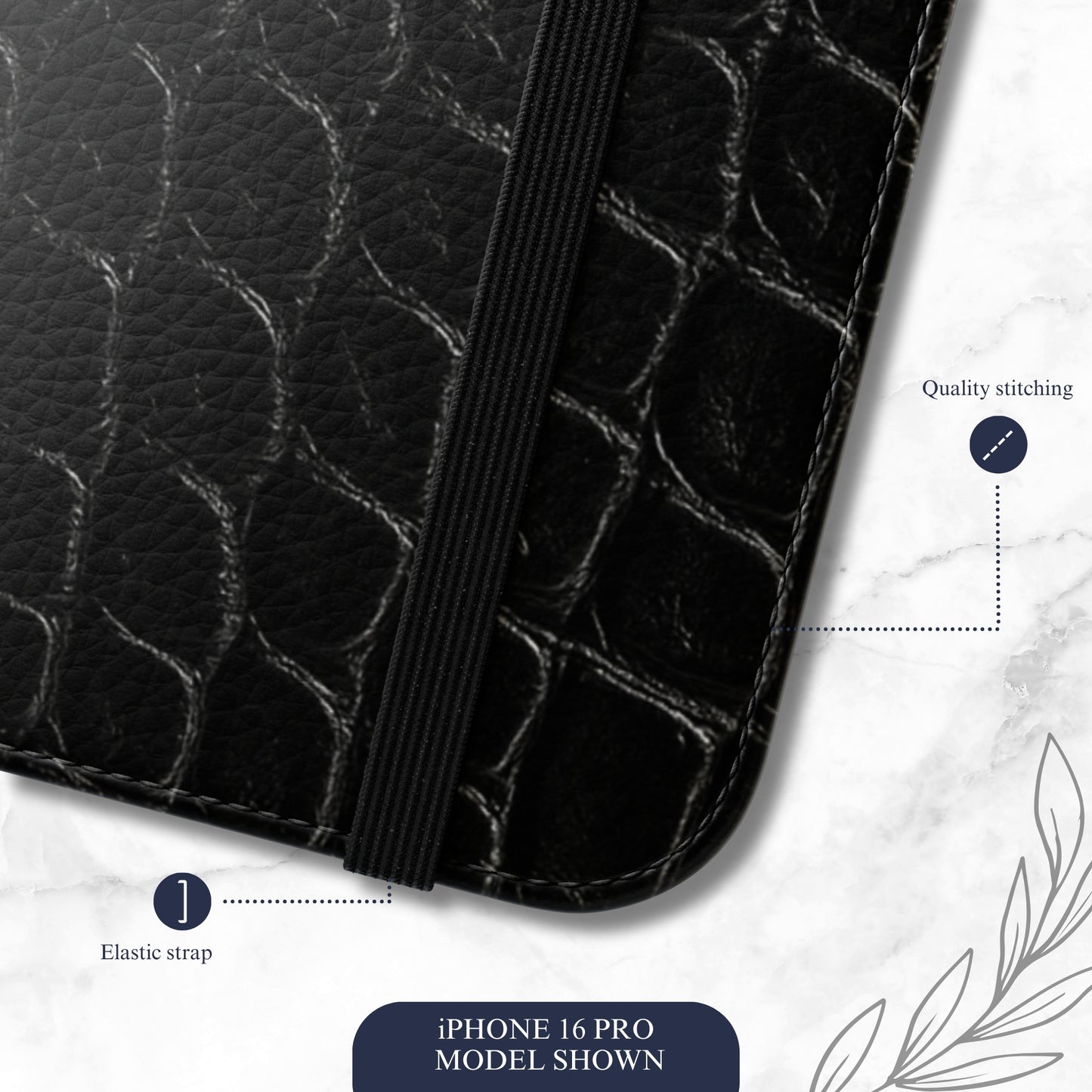 Black Viper - iPhone Flip Case Wallet, Leather Folio Case Phone Case-aesthetic phone case-shockproof phone case-cute phone case-designer phone case-elegant phone case-luxury phone case-phone accessories-fashion accessory