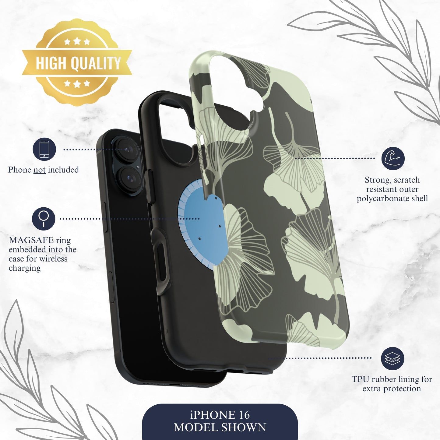 Wilted Presence - Magsafe iPhone Case Phone Case-aesthetic phone case-shockproof phone case-cute phone case-designer phone case-elegant phone case-luxury phone case-phone accessories-fashion accessory
