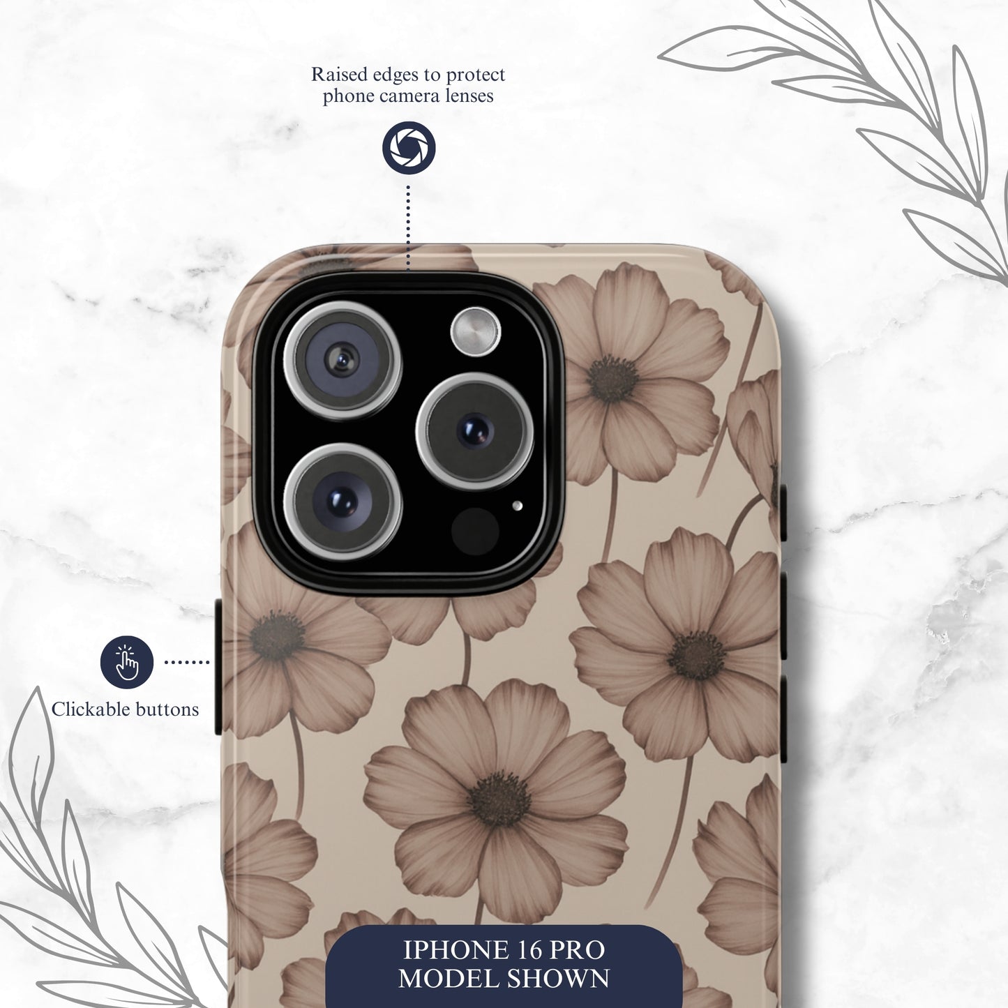 Sepia Bloom - iPhone Case Phone Case-aesthetic phone case-shockproof phone case-cute phone case-designer phone case-elegant phone case-luxury phone case-phone accessories-fashion accessory