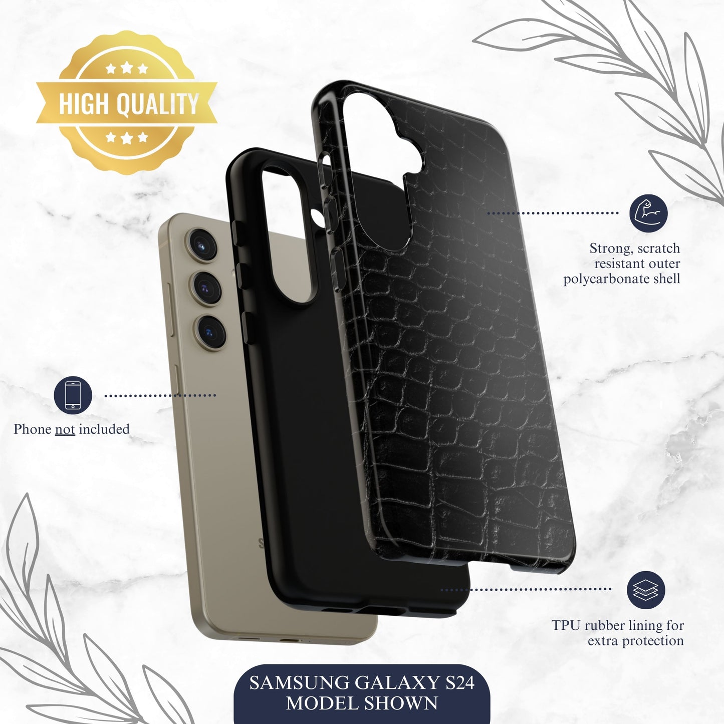 Black Viper - Samsung Galaxy Case Phone Case-aesthetic phone case-shockproof phone case-cute phone case-designer phone case-elegant phone case-luxury phone case-phone accessories-fashion accessory