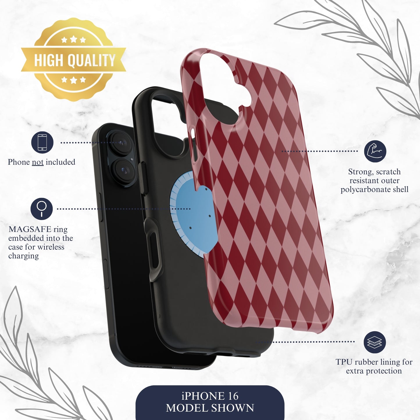 Cherry Jester - Magsafe iPhone Case Phone Case-aesthetic phone case-shockproof phone case-cute phone case-designer phone case-elegant phone case-luxury phone case-phone accessories-fashion accessory