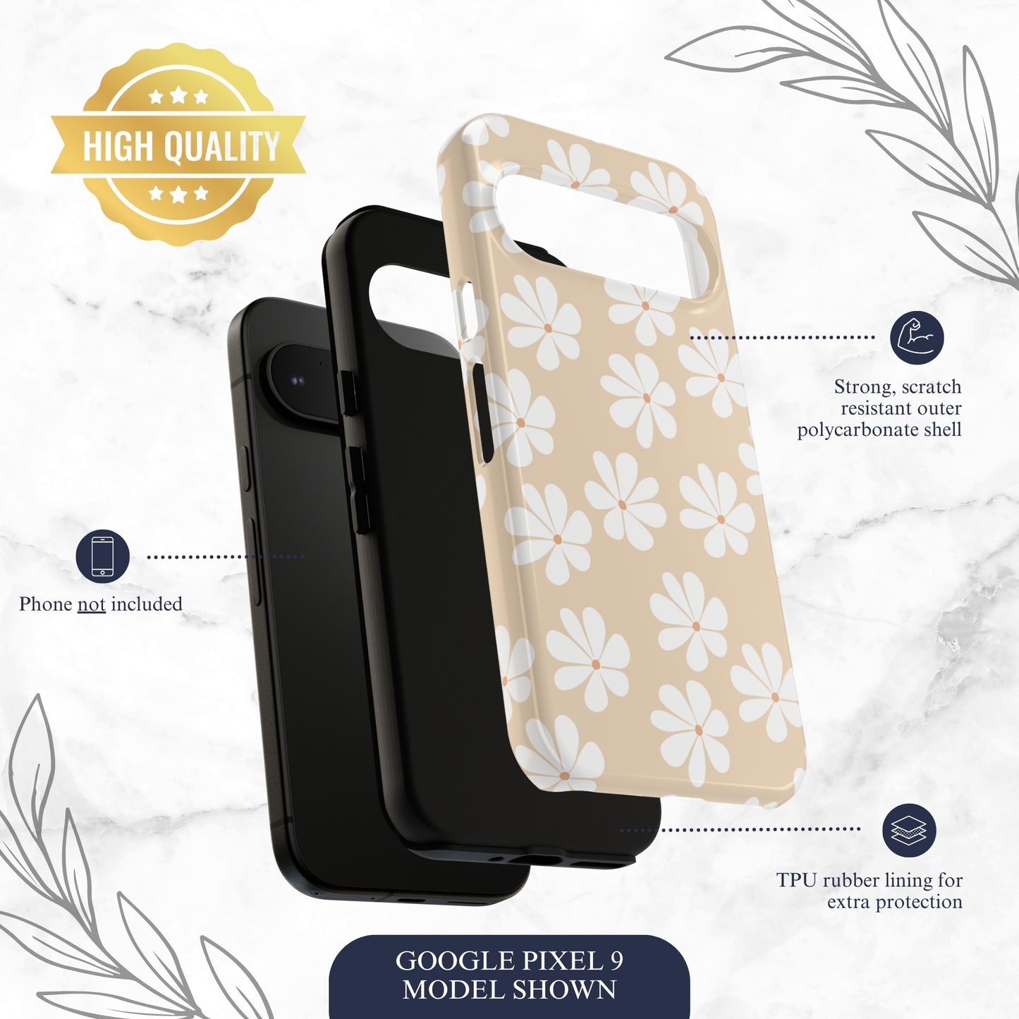 Bare Bloom - Google Pixel Case Phone Case-aesthetic phone case-shockproof phone case-cute phone case-designer phone case-elegant phone case-luxury phone case-phone accessories-fashion accessory