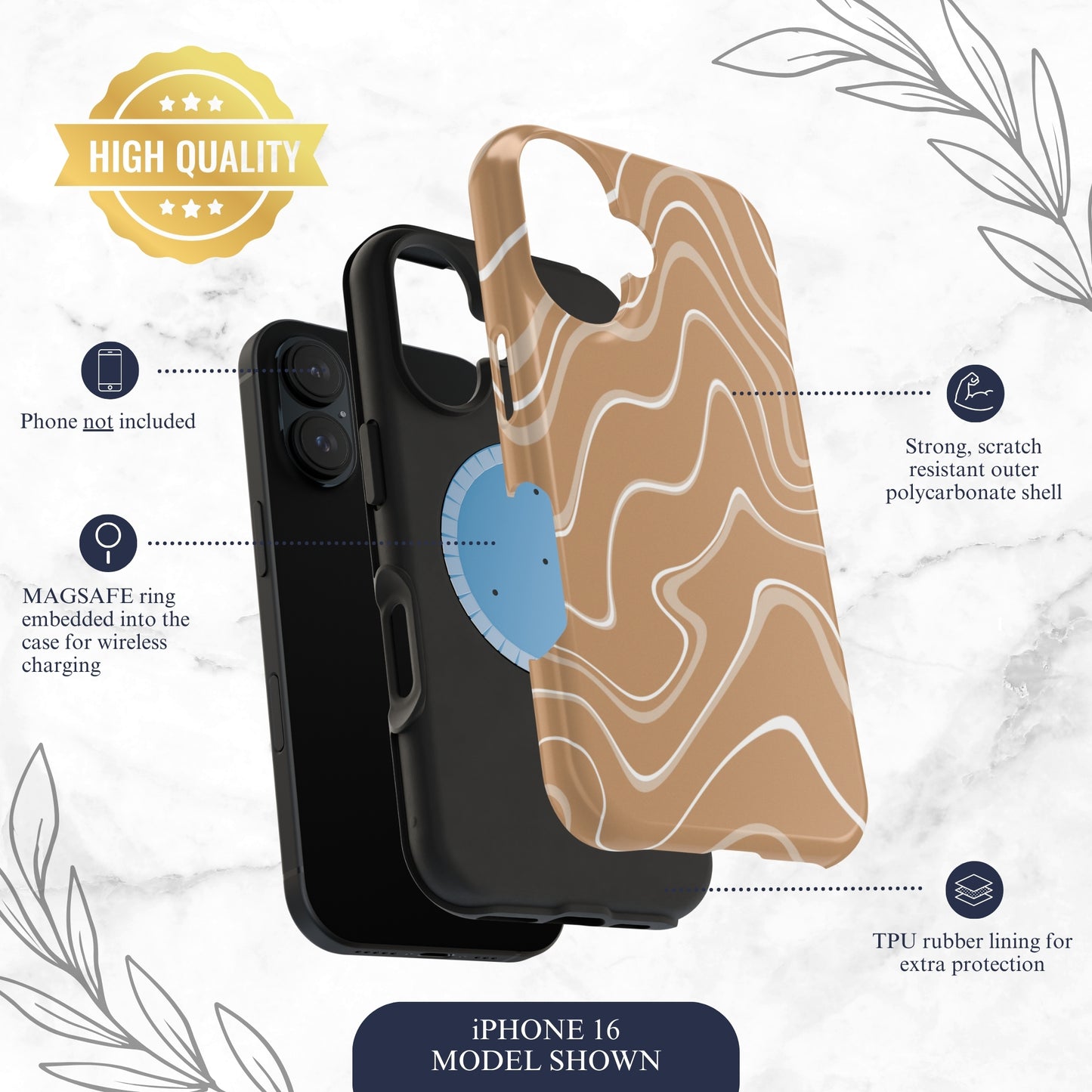 Toffee Twirl - Magsafe iPhone Case Phone Case-aesthetic phone case-shockproof phone case-cute phone case-designer phone case-elegant phone case-luxury phone case-phone accessories-fashion accessory