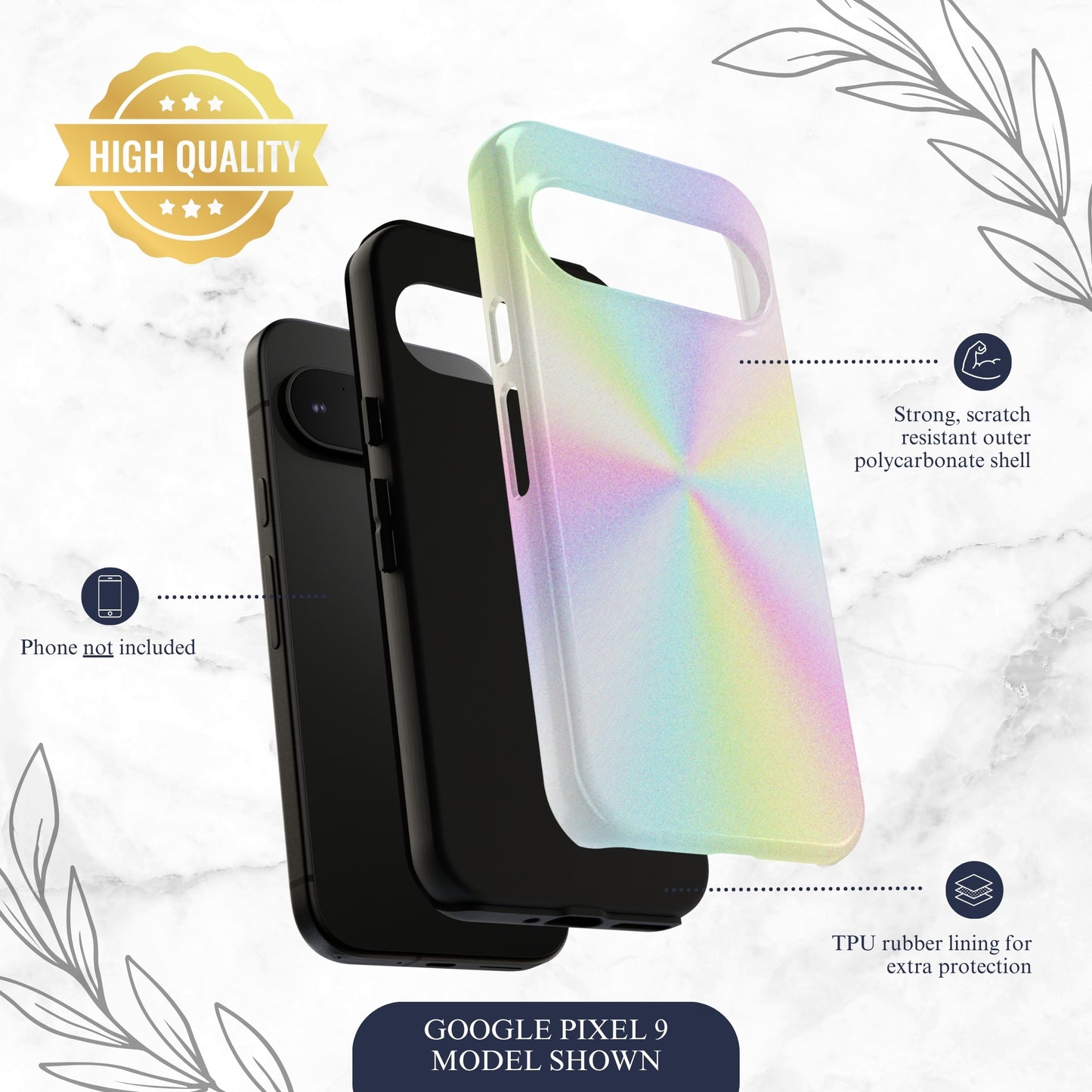Rainbow Prism - Google Pixel Case Phone Case-aesthetic phone case-shockproof phone case-cute phone case-designer phone case-elegant phone case-luxury phone case-phone accessories-fashion accessory
