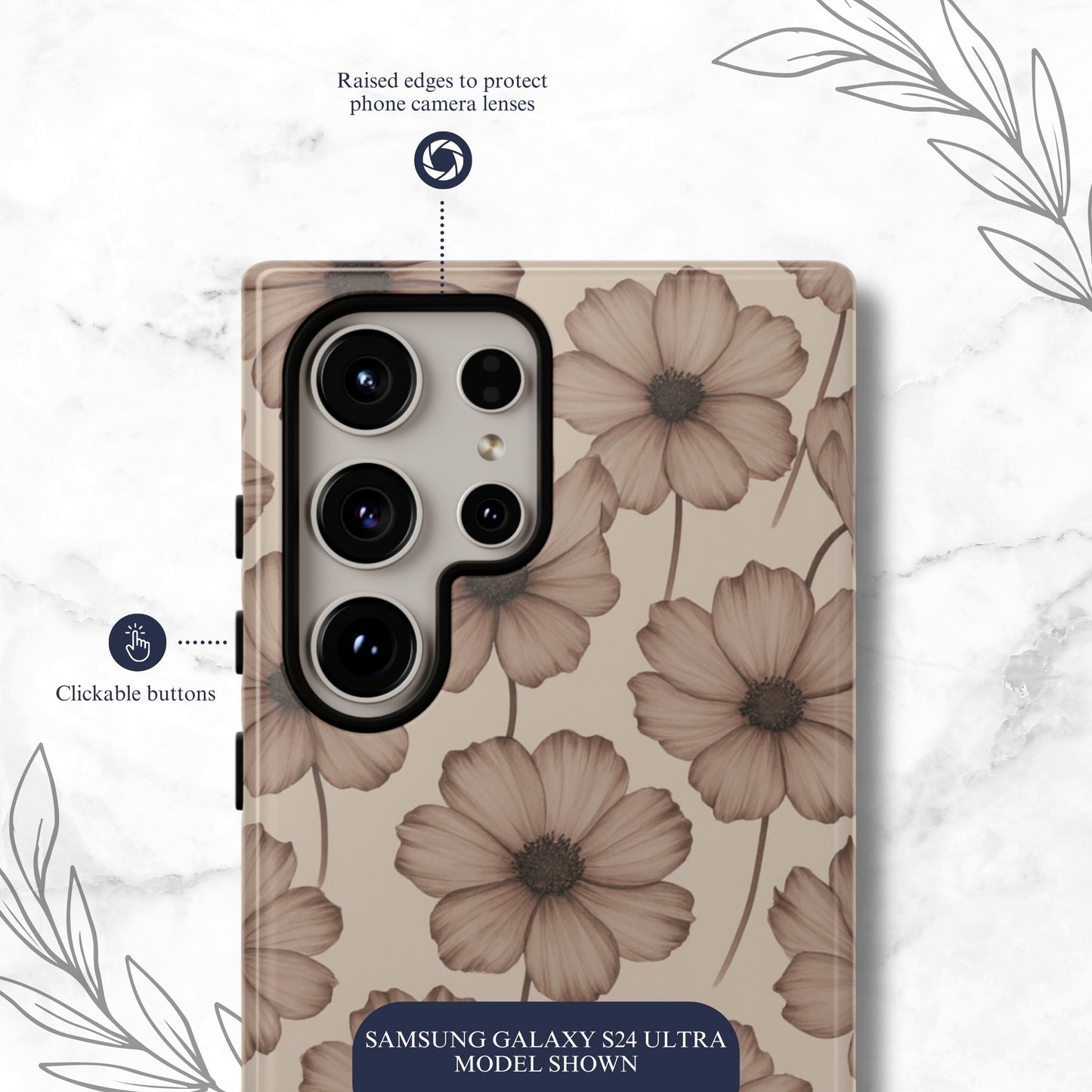 Sepia Bloom - Samsung Galaxy Case Phone Case-aesthetic phone case-shockproof phone case-cute phone case-designer phone case-elegant phone case-luxury phone case-phone accessories-fashion accessory