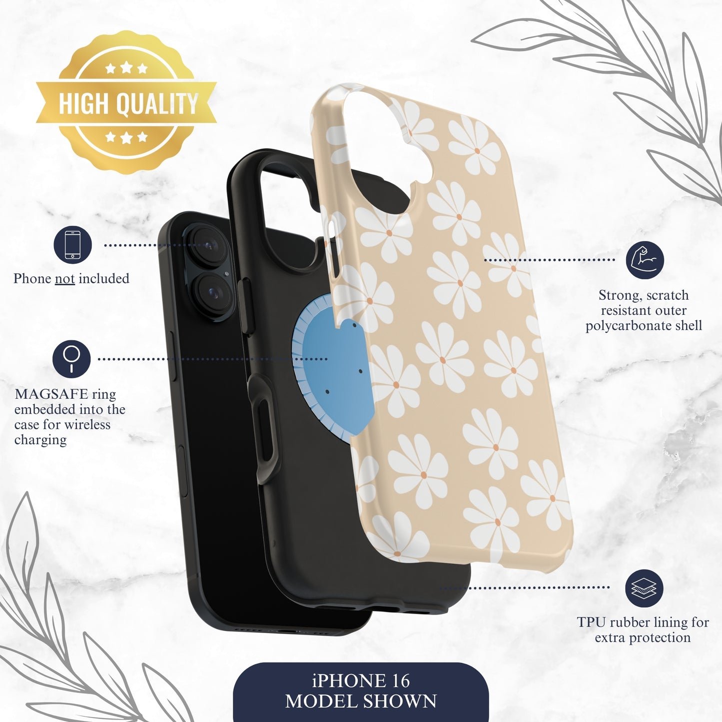 Bare Bloom - Magsafe iPhone Case Phone Case-aesthetic phone case-shockproof phone case-cute phone case-designer phone case-elegant phone case-luxury phone case-phone accessories-fashion accessory