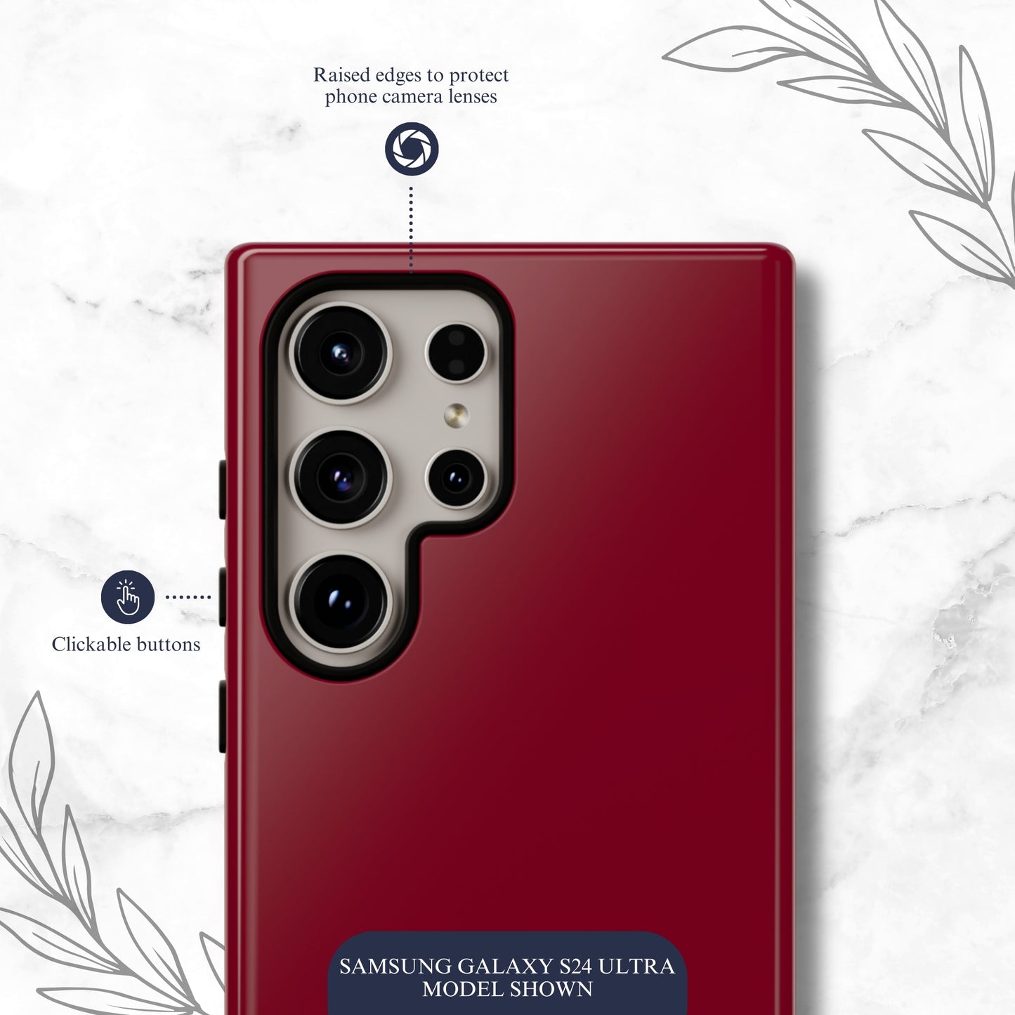 Burgundy - Samsung Galaxy Case Phone Case-aesthetic phone case-shockproof phone case-cute phone case-designer phone case-elegant phone case-luxury phone case-phone accessories-fashion accessory