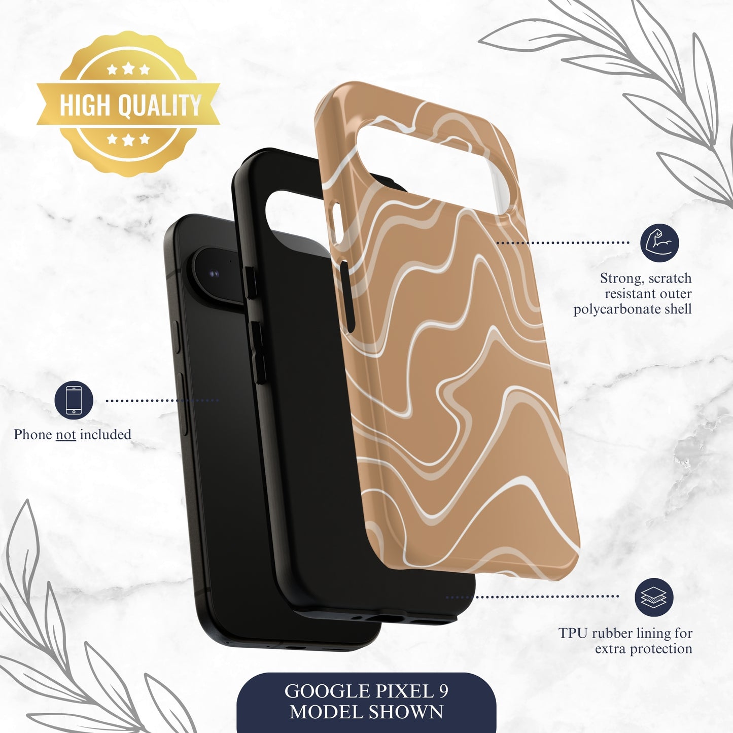Toffee Twirl - Google Pixel Case Phone Case-aesthetic phone case-shockproof phone case-cute phone case-designer phone case-elegant phone case-luxury phone case-phone accessories-fashion accessory