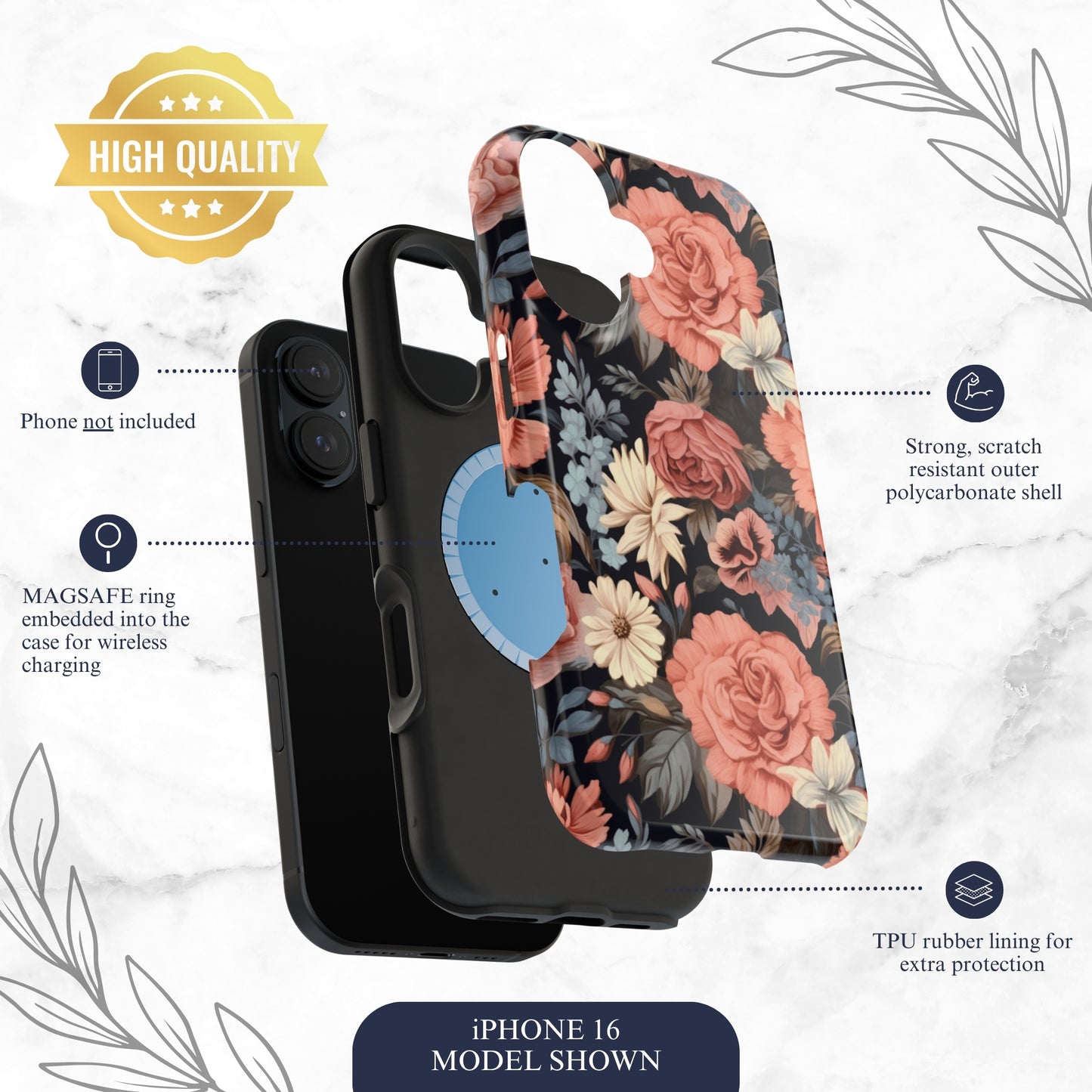 Secret Garden - Magsafe iPhone Case Phone Case-aesthetic phone case-shockproof phone case-cute phone case-designer phone case-elegant phone case-luxury phone case-phone accessories-fashion accessory