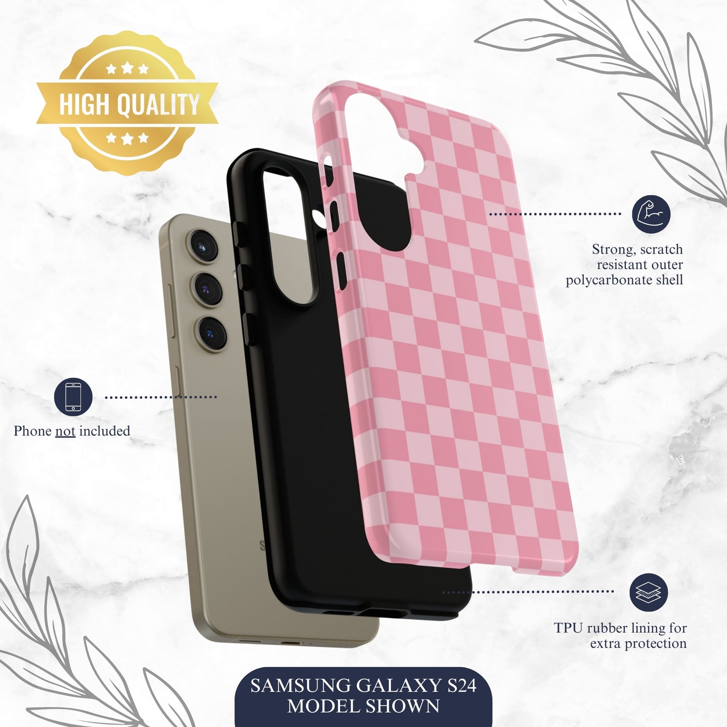 Blush Check - Samsung Galaxy Case Phone Case-aesthetic phone case-shockproof phone case-cute phone case-designer phone case-elegant phone case-luxury phone case-phone accessories-fashion accessory