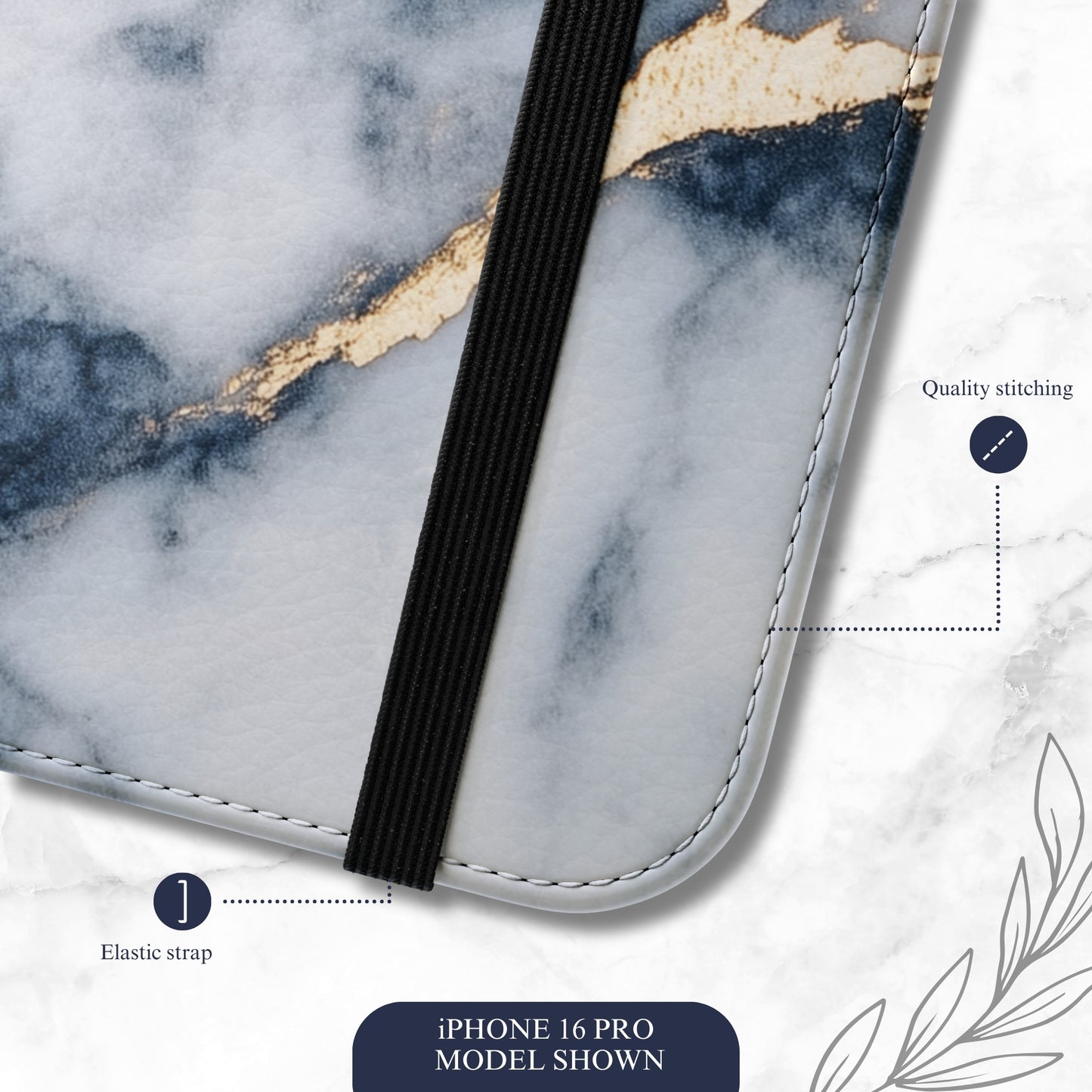 Azure Alloy - iPhone Flip Case Wallet, Leather Folio Case Phone Case-aesthetic phone case-shockproof phone case-cute phone case-designer phone case-elegant phone case-luxury phone case-phone accessories-fashion accessory