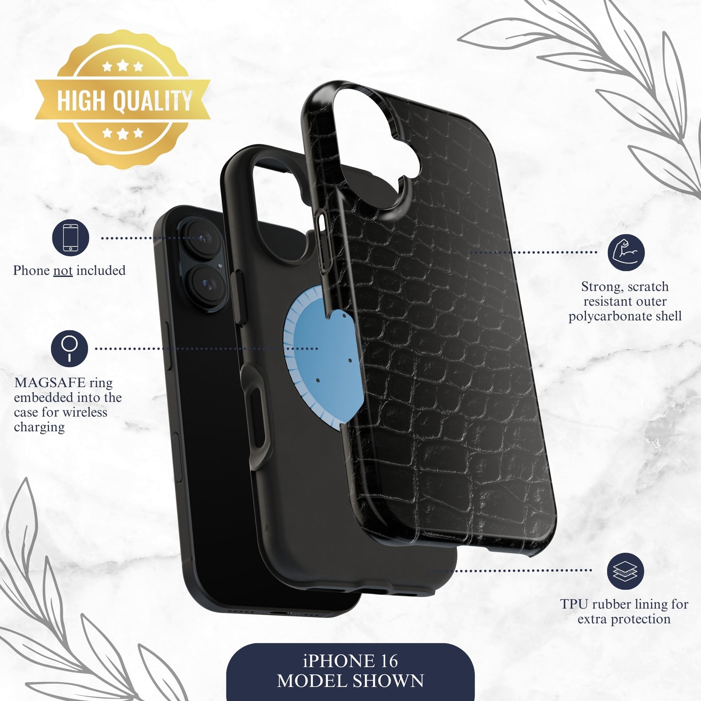 Black Viper - Magsafe iPhone Case Phone Case-aesthetic phone case-shockproof phone case-cute phone case-designer phone case-elegant phone case-luxury phone case-phone accessories-fashion accessory