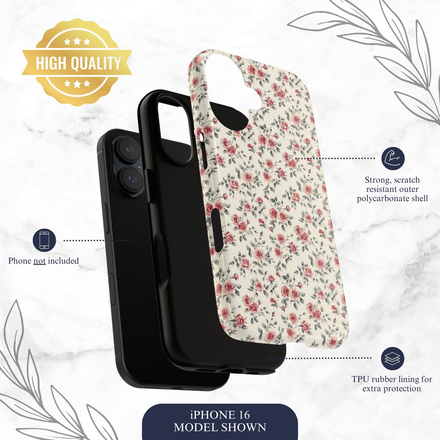 Cottage Charm - iPhone Case Phone Case-aesthetic phone case-shockproof phone case-cute phone case-designer phone case-elegant phone case-luxury phone case-phone accessories-fashion accessory