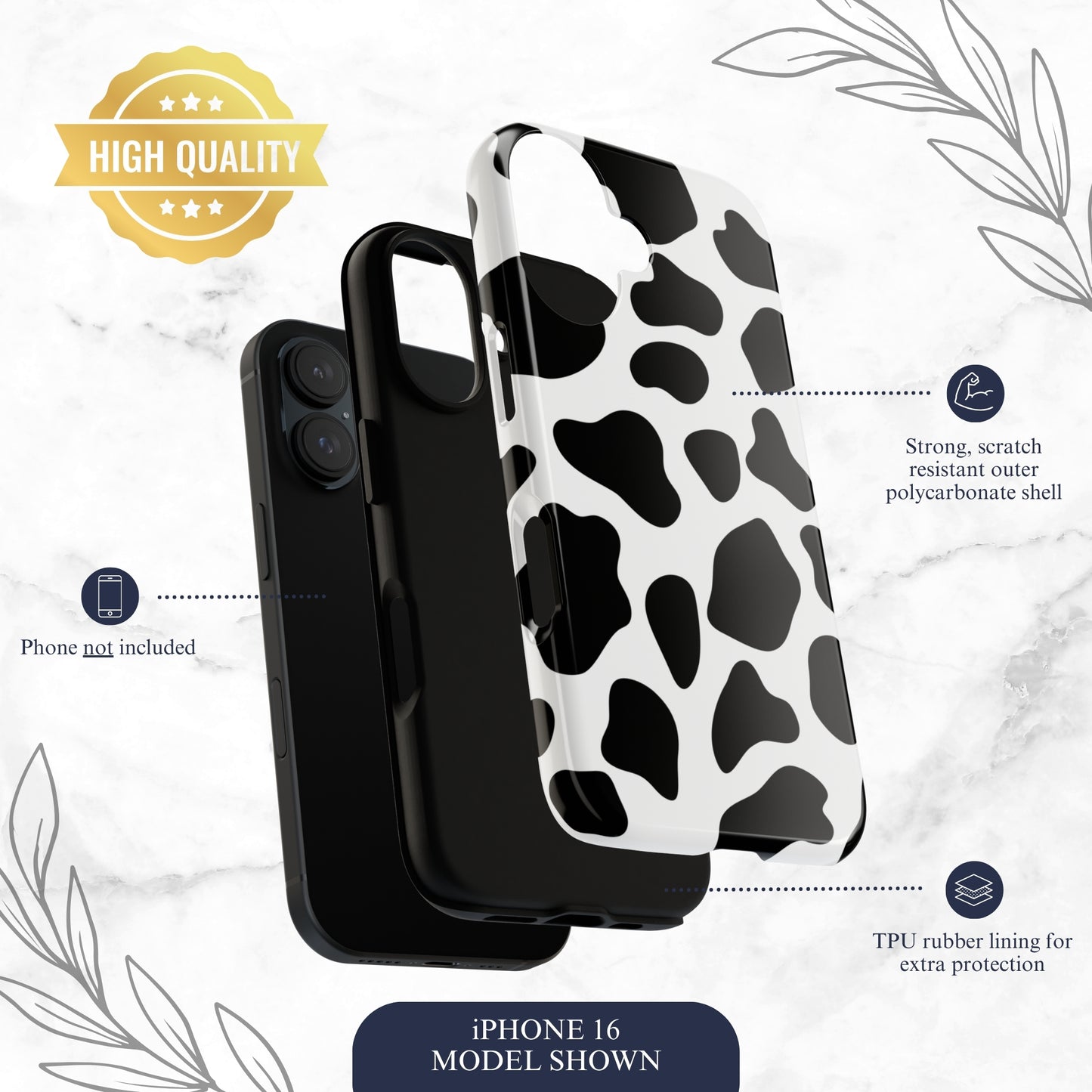 Bovine - iPhone Case Phone Case-aesthetic phone case-shockproof phone case-cute phone case-designer phone case-elegant phone case-luxury phone case-phone accessories-fashion accessory