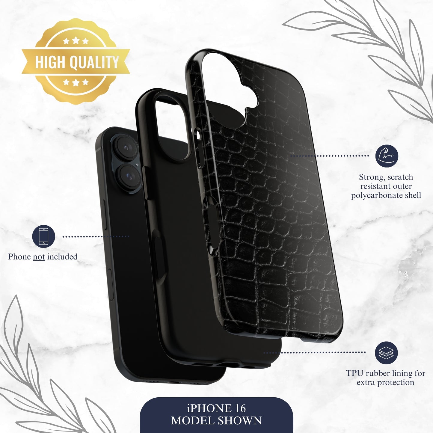 Black Viper - iPhone Case Phone Case-aesthetic phone case-shockproof phone case-cute phone case-designer phone case-elegant phone case-luxury phone case-phone accessories-fashion accessory