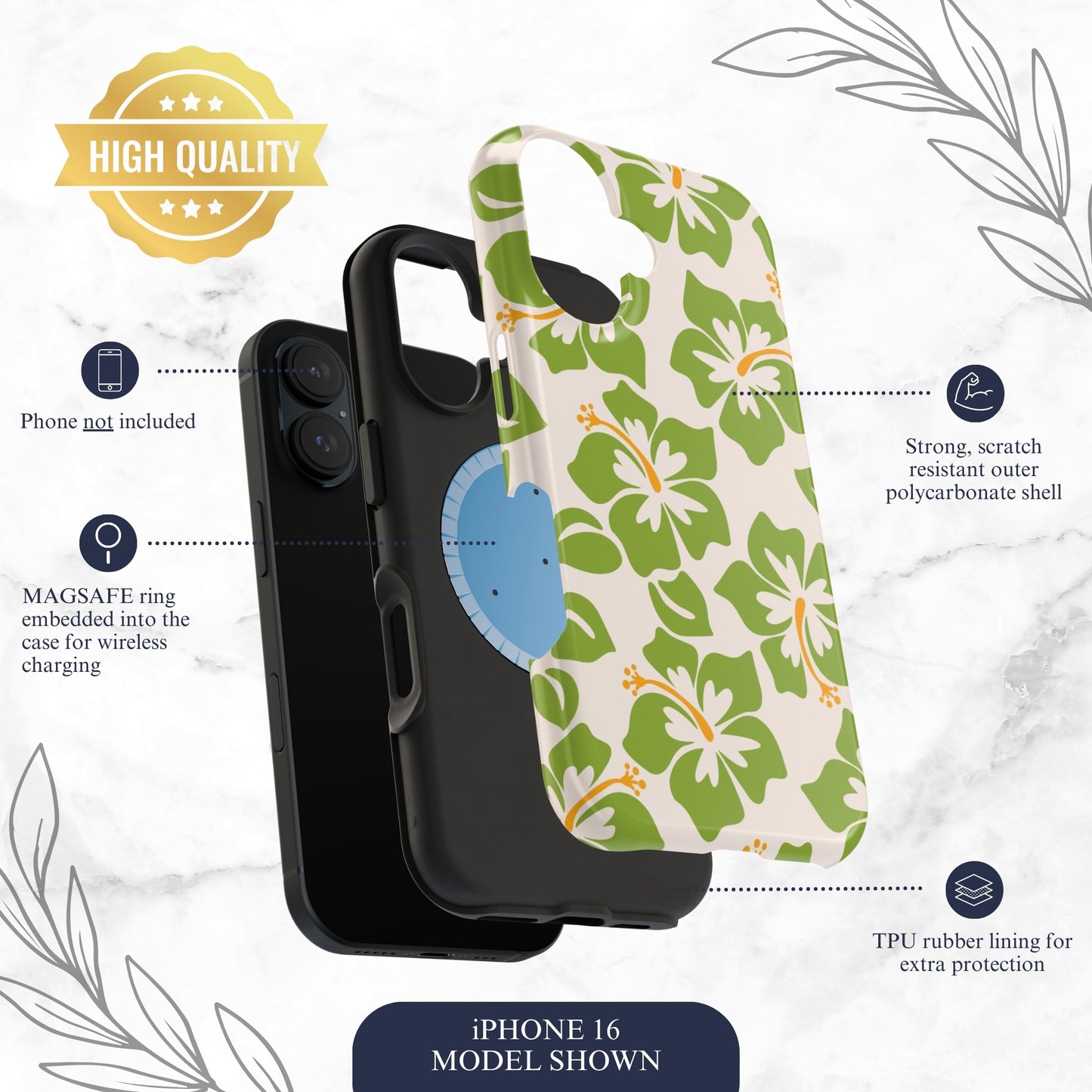 Blossom Bay - Magsafe iPhone Case Phone Case-aesthetic phone case-shockproof phone case-cute phone case-designer phone case-elegant phone case-luxury phone case-phone accessories-fashion accessory