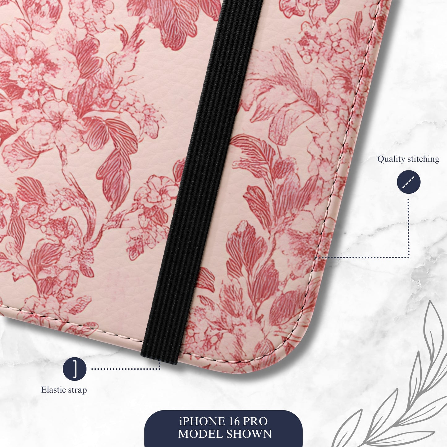 Ballet Toile - iPhone Flip Case Wallet, Leather Folio Case Phone Case-aesthetic phone case-shockproof phone case-cute phone case-designer phone case-elegant phone case-luxury phone case-phone accessories-fashion accessory
