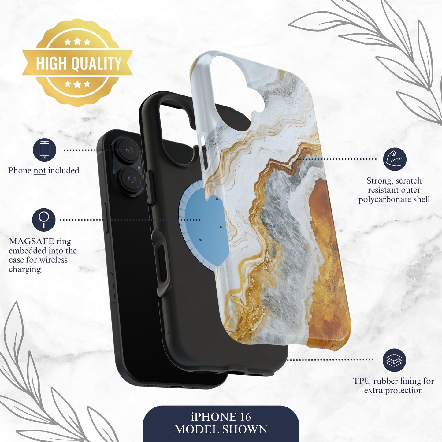 Snowgold - Magsafe iPhone Case Phone Case-aesthetic phone case-shockproof phone case-cute phone case-designer phone case-elegant phone case-luxury phone case-phone accessories-fashion accessory