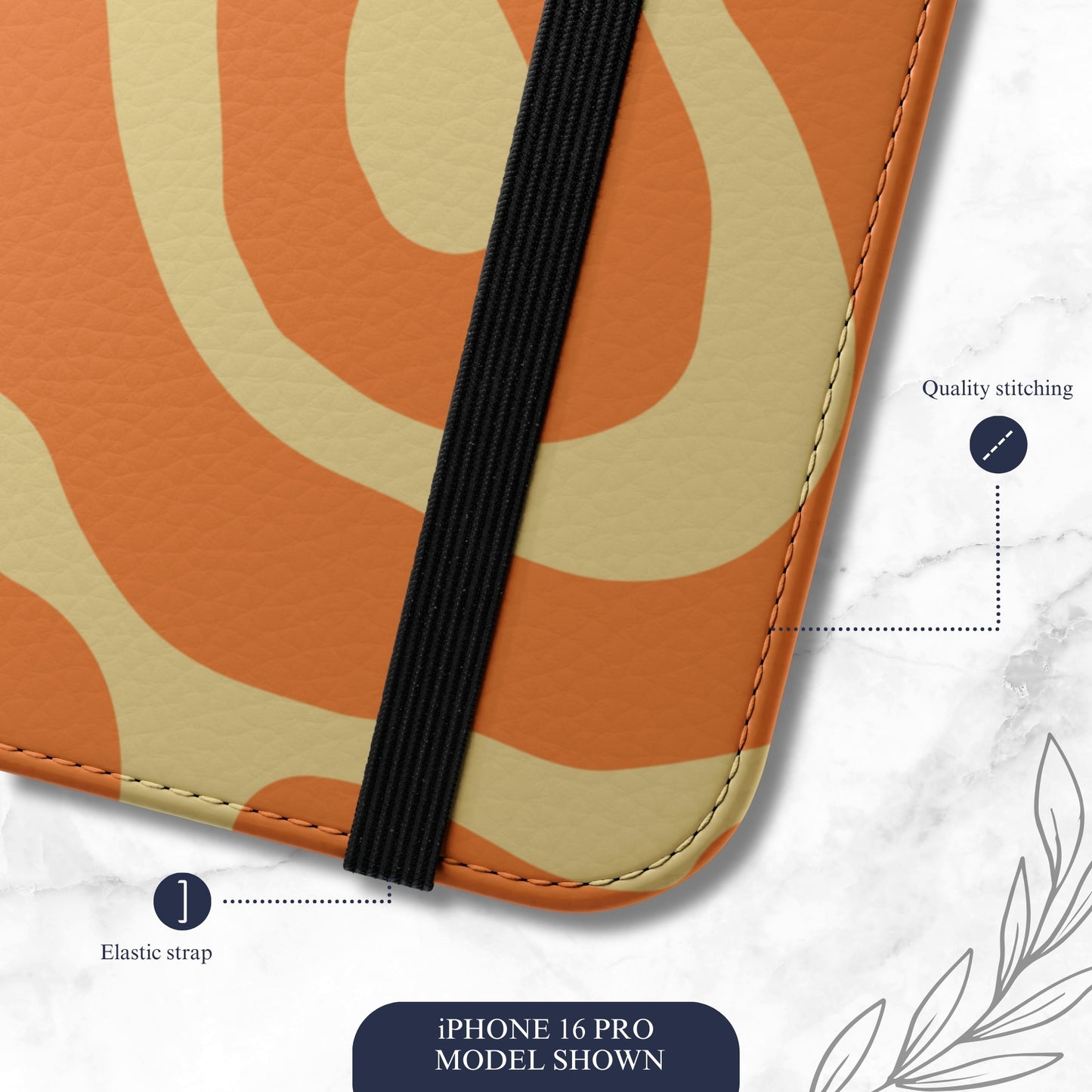 Marmalade Mellow - iPhone Flip Case Wallet, Leather Folio Case Phone Case-aesthetic phone case-shockproof phone case-cute phone case-designer phone case-elegant phone case-luxury phone case-phone accessories-fashion accessory