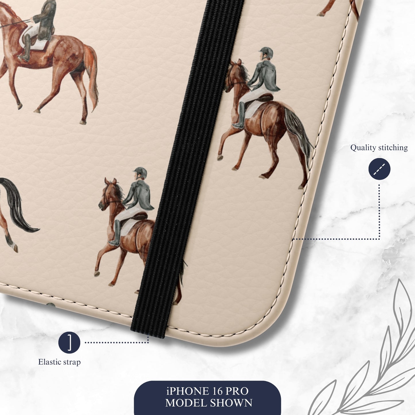 Graceful Gallop - iPhone Flip Case Wallet, Leather Folio Case Phone Case-aesthetic phone case-shockproof phone case-cute phone case-designer phone case-elegant phone case-luxury phone case-phone accessories-fashion accessory
