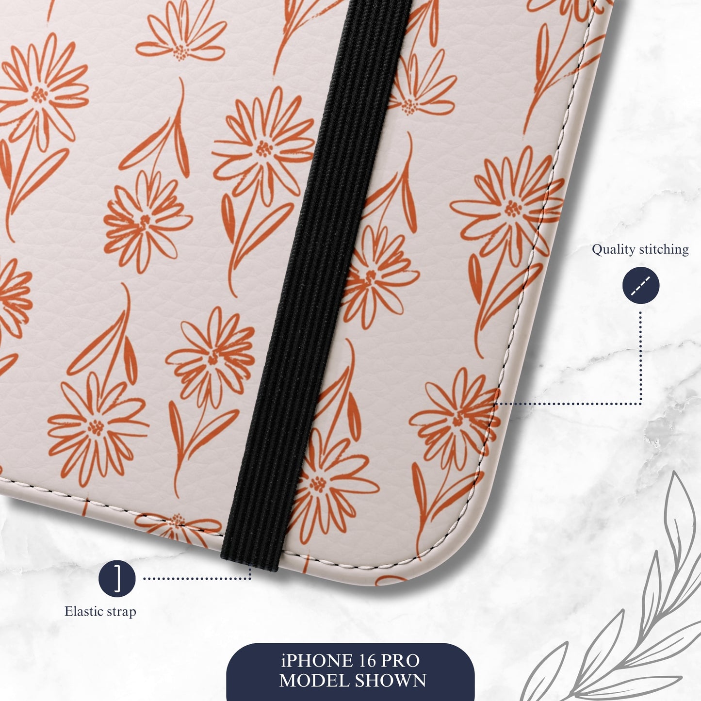 Terracotta - iPhone Flip Case Wallet, Leather Folio Case Phone Case-aesthetic phone case-shockproof phone case-cute phone case-designer phone case-elegant phone case-luxury phone case-phone accessories-fashion accessory