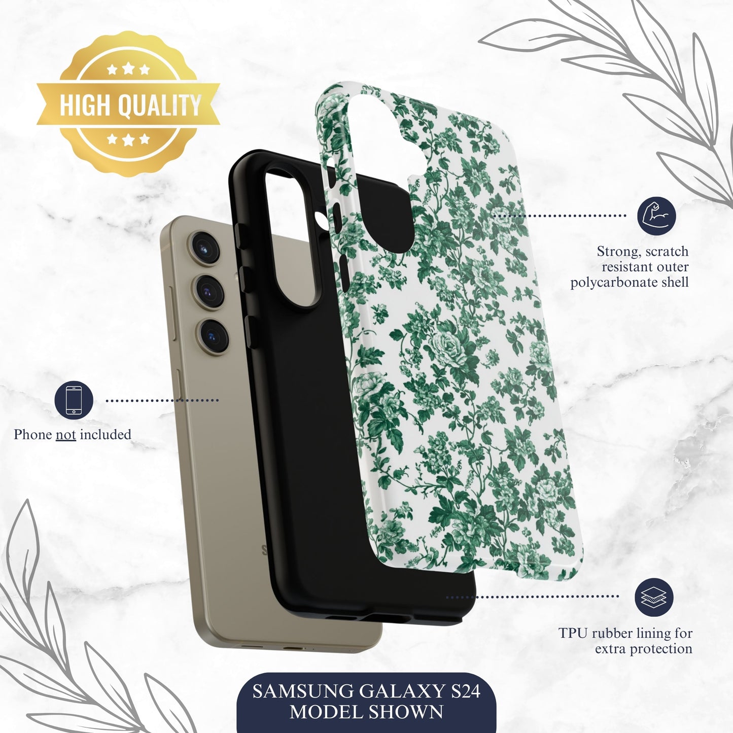 Moss Toile - Samsung Galaxy Case Phone Case-aesthetic phone case-shockproof phone case-cute phone case-designer phone case-elegant phone case-luxury phone case-phone accessories-fashion accessory
