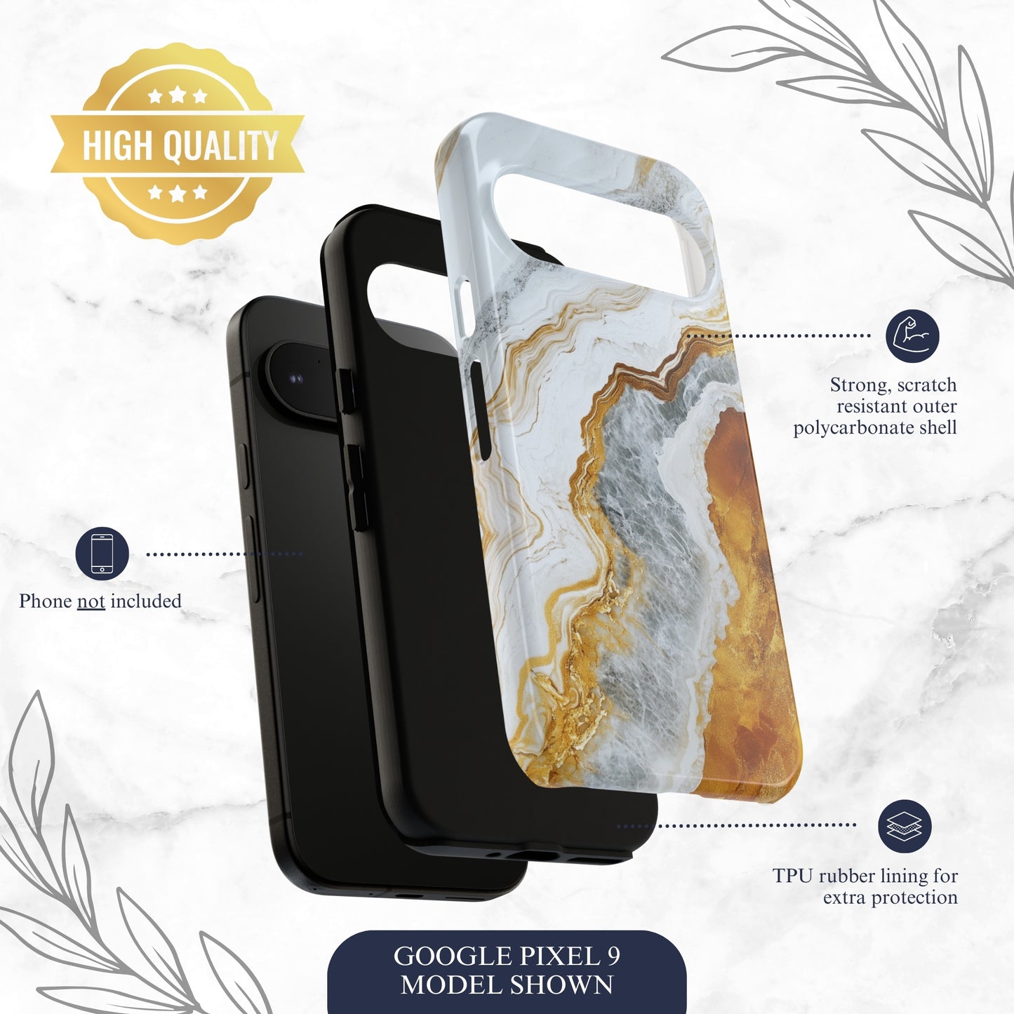 Snowgold - Google Pixel Case Phone Case-aesthetic phone case-shockproof phone case-cute phone case-designer phone case-elegant phone case-luxury phone case-phone accessories-fashion accessory