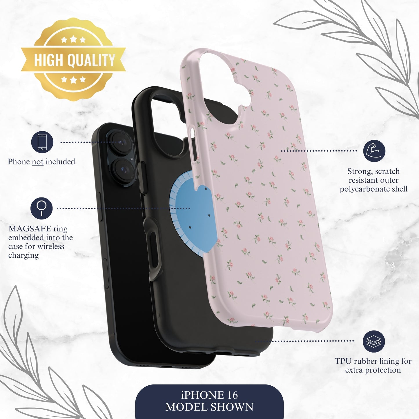 Gentle Touch - Magsafe iPhone Case Phone Case-aesthetic phone case-shockproof phone case-cute phone case-designer phone case-elegant phone case-luxury phone case-phone accessories-fashion accessory