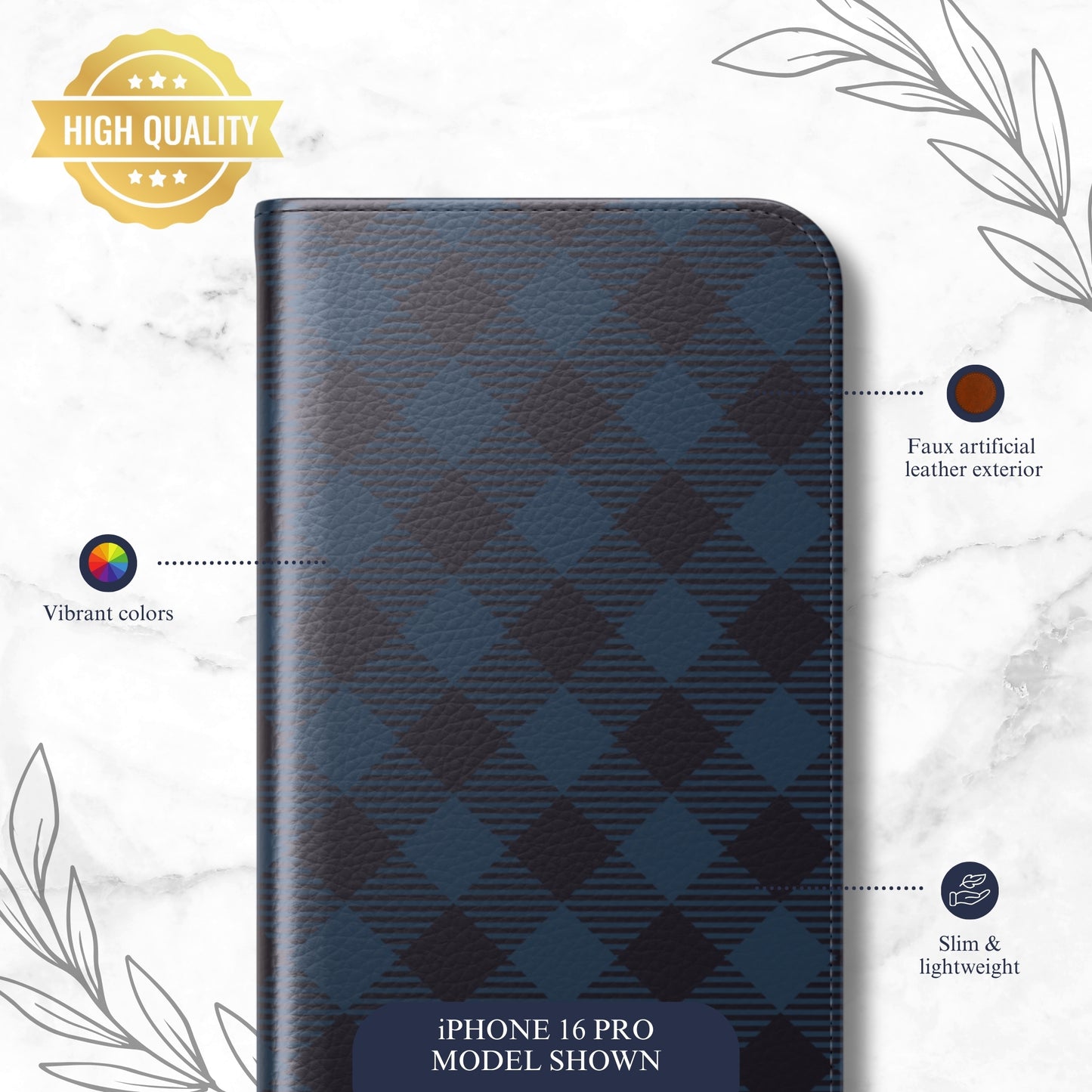 Denim Jeans - iPhone Flip Case Wallet, Leather Folio Case Phone Case-aesthetic phone case-shockproof phone case-cute phone case-designer phone case-elegant phone case-luxury phone case-phone accessories-fashion accessory