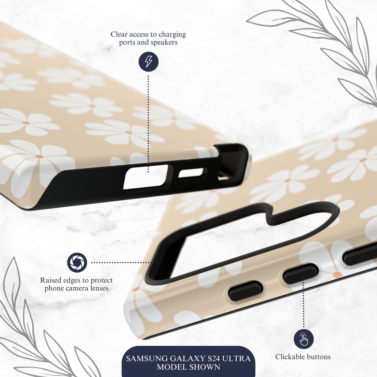Bare Bloom - Samsung Galaxy Case Phone Case-aesthetic phone case-shockproof phone case-cute phone case-designer phone case-elegant phone case-luxury phone case-phone accessories-fashion accessory