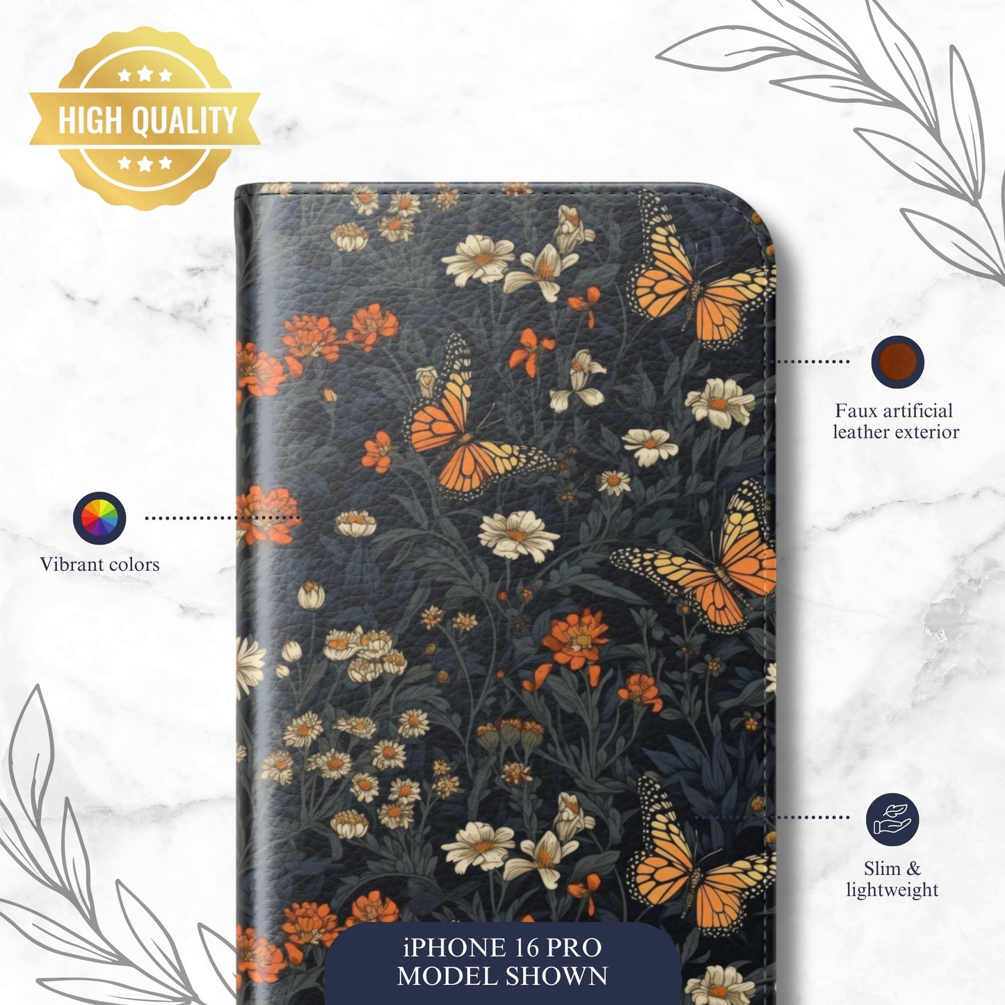 Enchanted - iPhone Flip Case Wallet, Leather Folio Case Phone Case-aesthetic phone case-shockproof phone case-cute phone case-designer phone case-elegant phone case-luxury phone case-phone accessories-fashion accessory