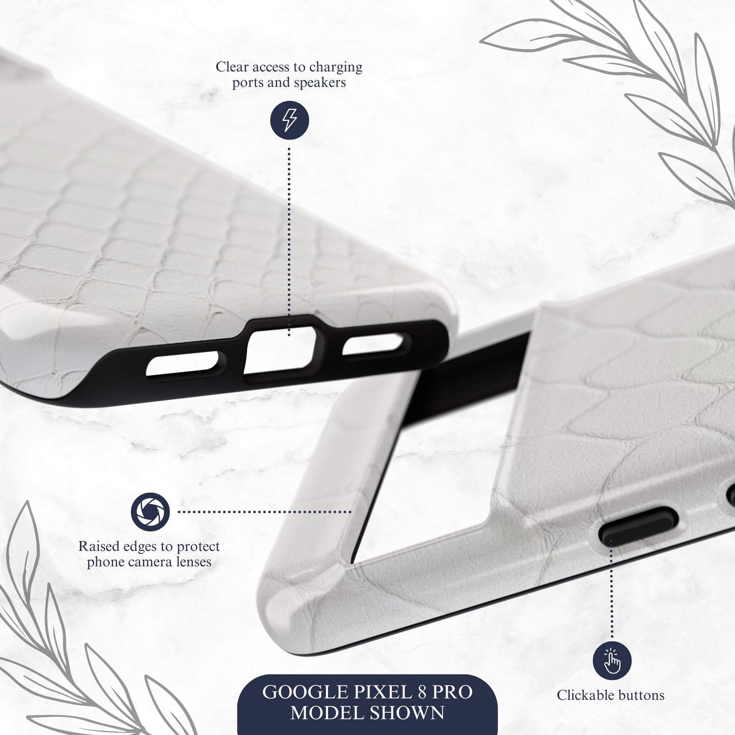 White Serpent - Google Pixel Case Phone Case-aesthetic phone case-shockproof phone case-cute phone case-designer phone case-elegant phone case-luxury phone case-phone accessories-fashion accessory