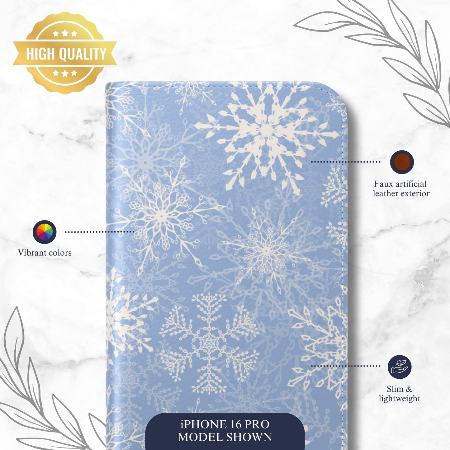 Winter Kiss - iPhone Flip Case Wallet, Leather Folio Case Phone Case-aesthetic phone case-shockproof phone case-cute phone case-designer phone case-elegant phone case-luxury phone case-phone accessories-fashion accessory