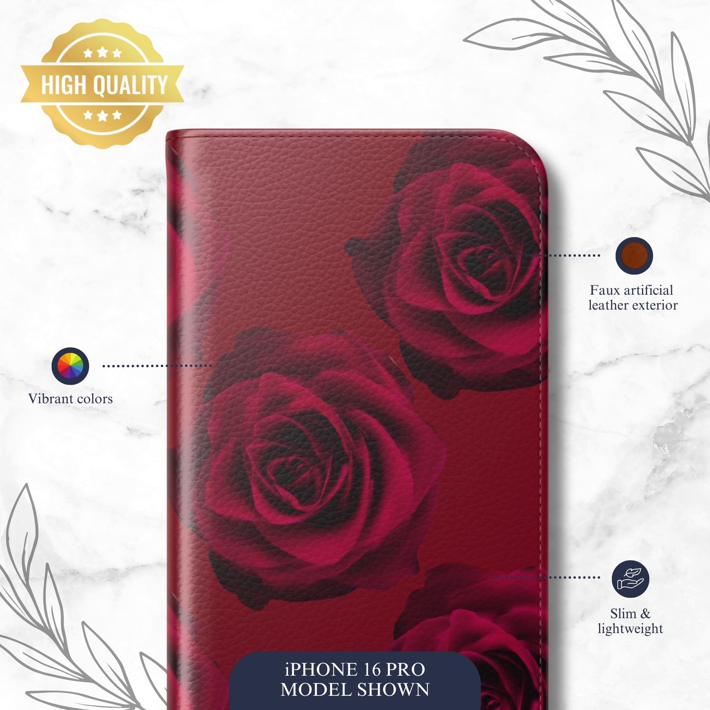 Bold Beauty - iPhone Flip Case Wallet, Leather Folio Case Phone Case-aesthetic phone case-shockproof phone case-cute phone case-designer phone case-elegant phone case-luxury phone case-phone accessories-fashion accessory