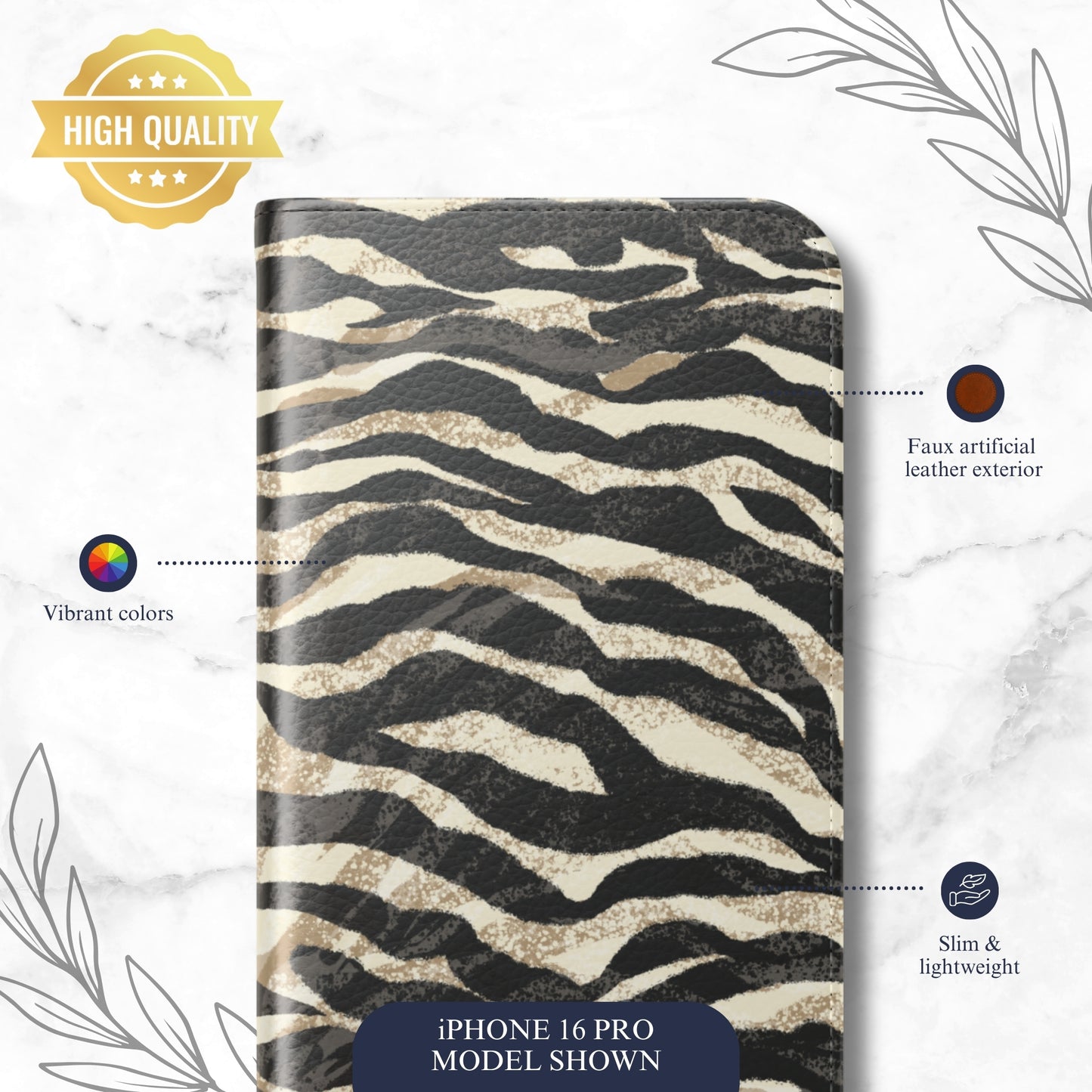 Shadow Play - iPhone Flip Case Wallet, Leather Folio Case Phone Case-aesthetic phone case-shockproof phone case-cute phone case-designer phone case-elegant phone case-luxury phone case-phone accessories-fashion accessory