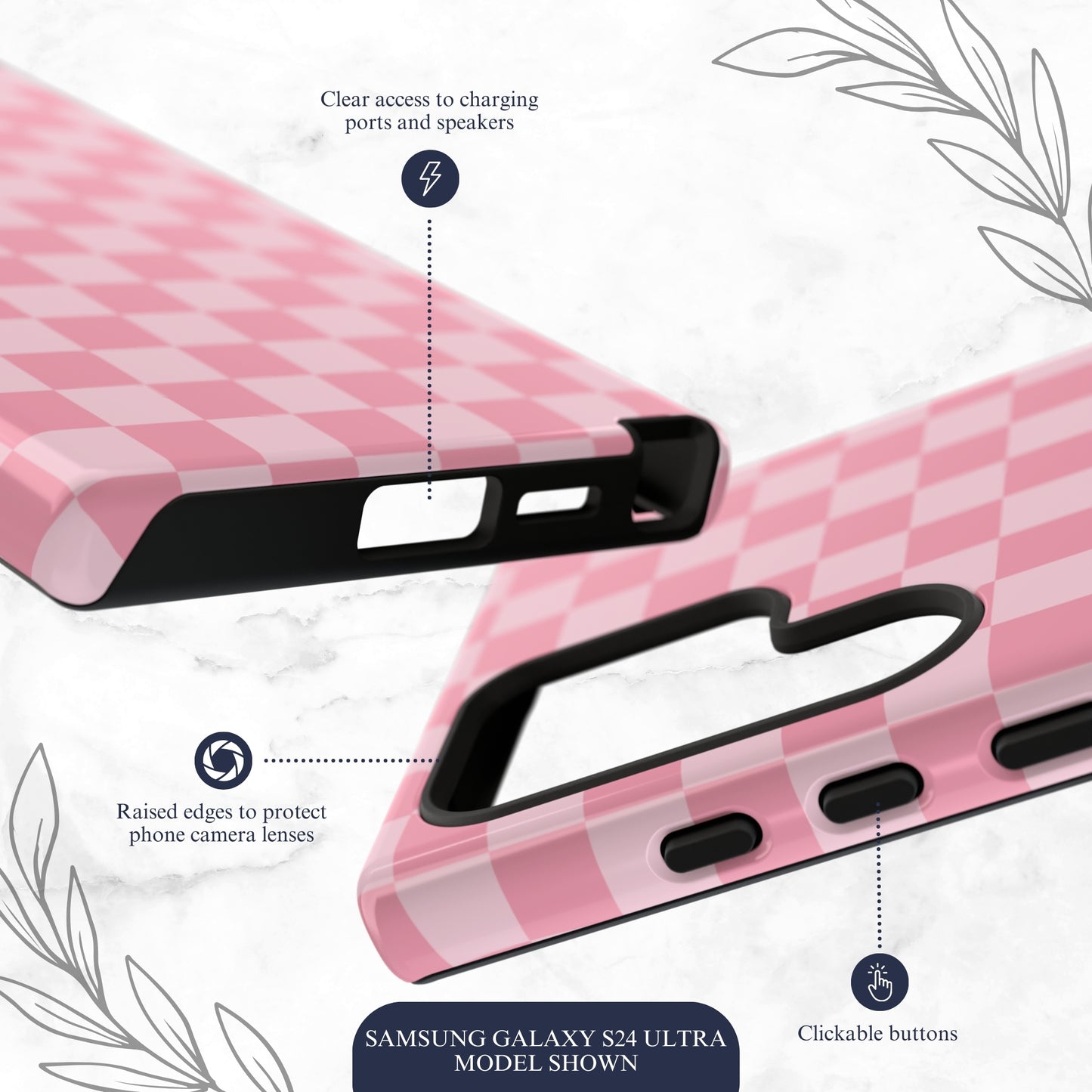 Blush Check - Samsung Galaxy Case Phone Case-aesthetic phone case-shockproof phone case-cute phone case-designer phone case-elegant phone case-luxury phone case-phone accessories-fashion accessory