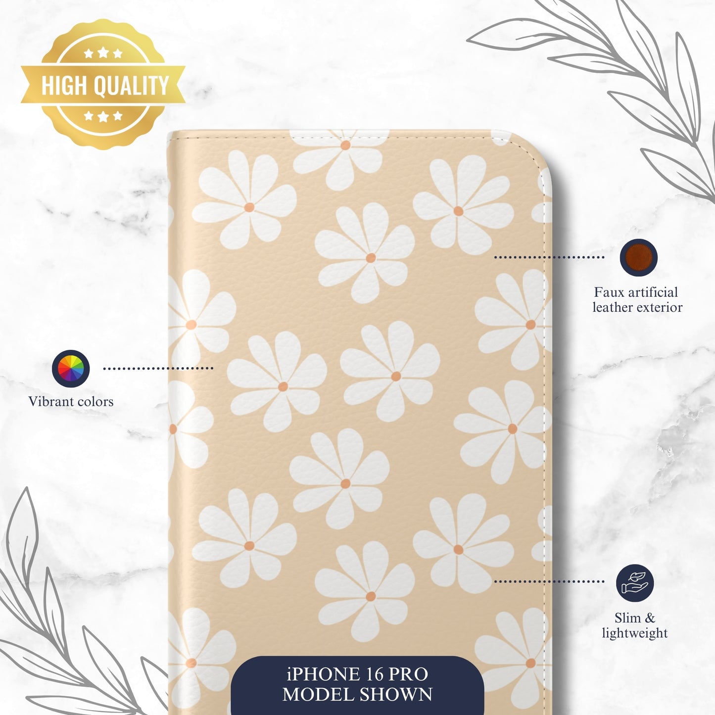 Bare Bloom - iPhone Flip Case Wallet, Leather Folio Case Phone Case-aesthetic phone case-shockproof phone case-cute phone case-designer phone case-elegant phone case-luxury phone case-phone accessories-fashion accessory