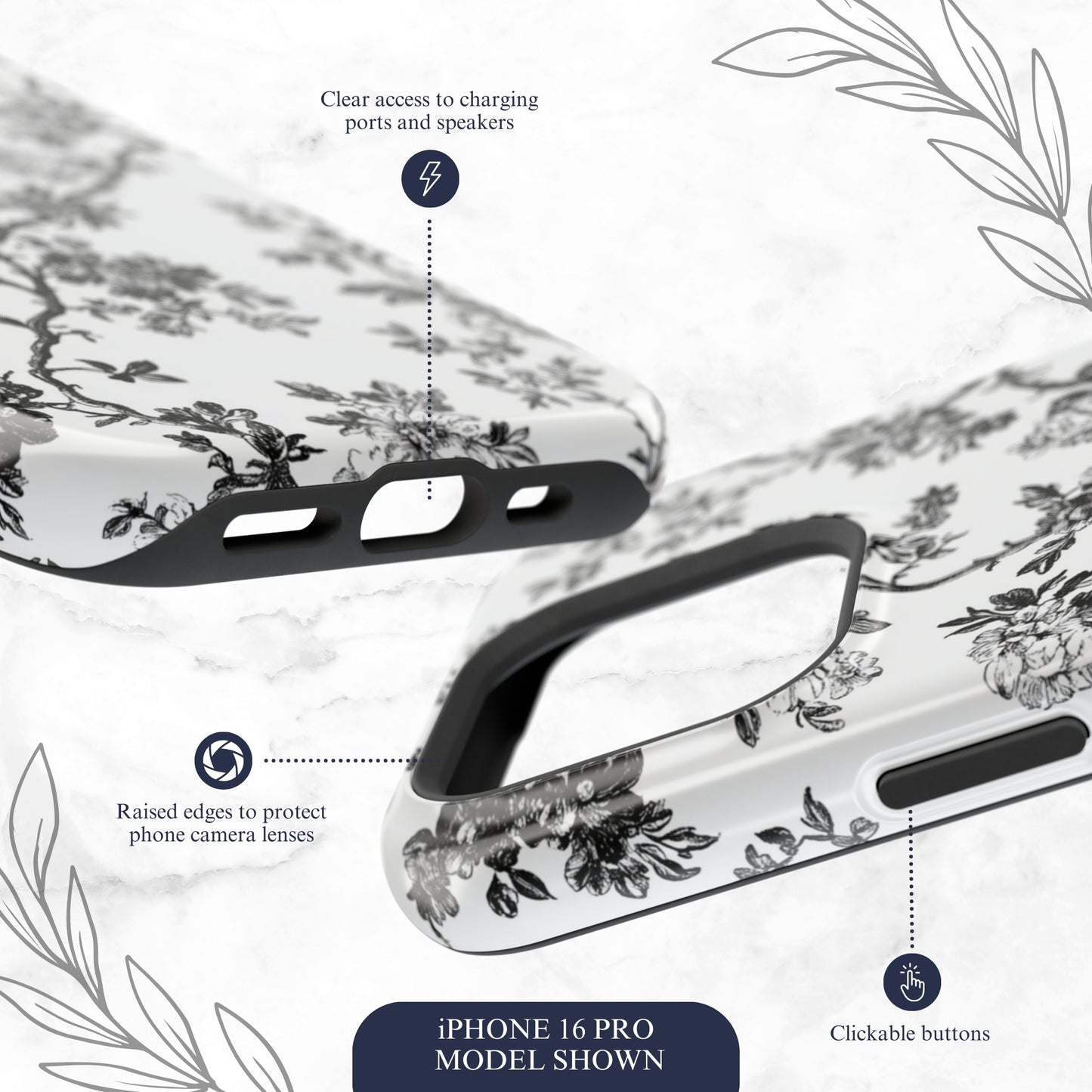 Adorned Toile - Magsafe iPhone Case Phone Case-aesthetic phone case-shockproof phone case-cute phone case-designer phone case-elegant phone case-luxury phone case-phone accessories-fashion accessory