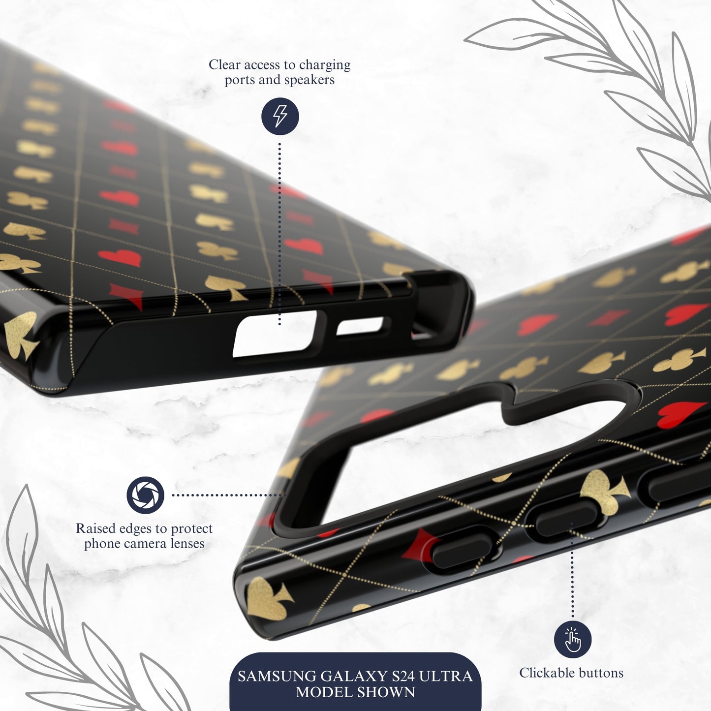 Royal Flush - Samsung Galaxy Case Phone Case-aesthetic phone case-shockproof phone case-cute phone case-designer phone case-elegant phone case-luxury phone case-phone accessories-fashion accessory