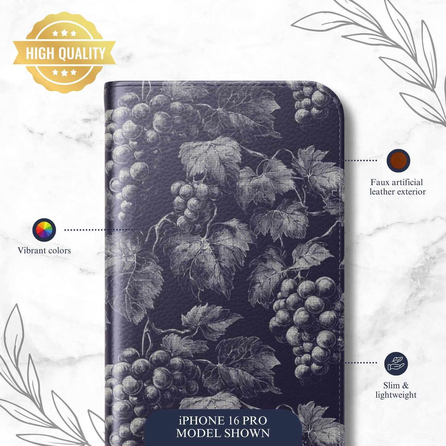 Orchard - iPhone Flip Case Wallet, Leather Folio Case Phone Case-aesthetic phone case-shockproof phone case-cute phone case-designer phone case-elegant phone case-luxury phone case-phone accessories-fashion accessory