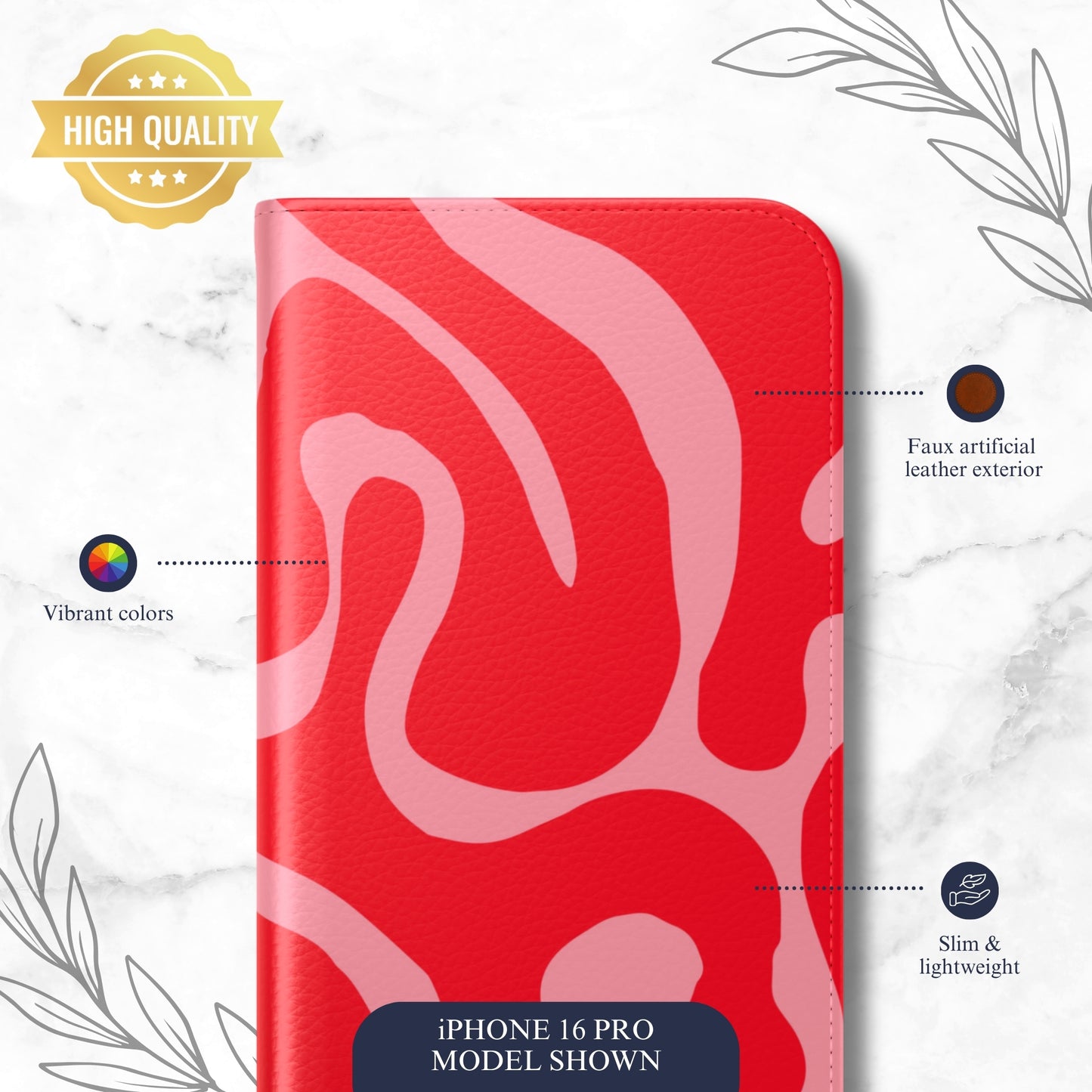 Afterglow - iPhone Flip Case Wallet, Leather Folio Case Phone Case-aesthetic phone case-shockproof phone case-cute phone case-designer phone case-elegant phone case-luxury phone case-phone accessories-fashion accessory