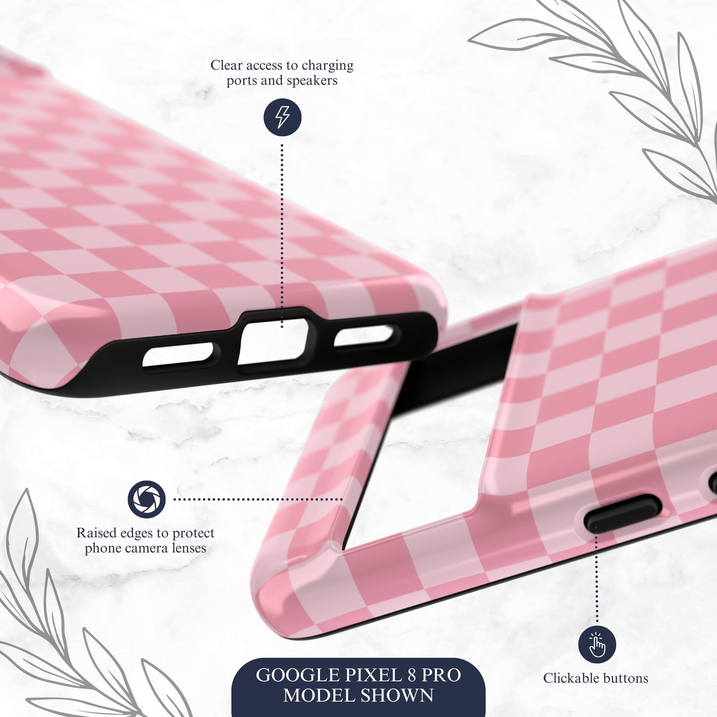 Blush Check - Google Pixel Case Phone Case-aesthetic phone case-shockproof phone case-cute phone case-designer phone case-elegant phone case-luxury phone case-phone accessories-fashion accessory