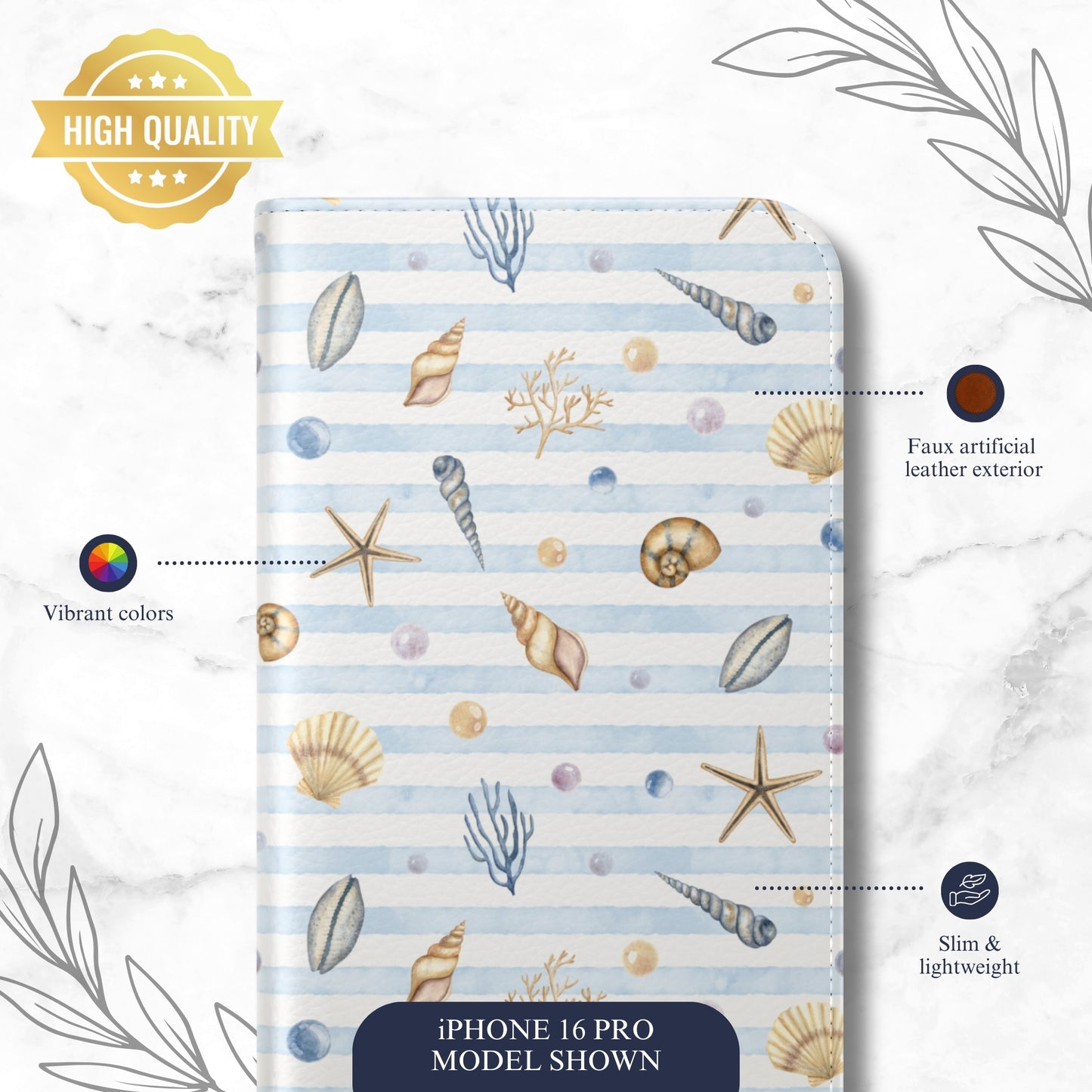 Beach Girl - iPhone Flip Case Wallet, Leather Folio Case Phone Case-aesthetic phone case-shockproof phone case-cute phone case-designer phone case-elegant phone case-luxury phone case-phone accessories-fashion accessory