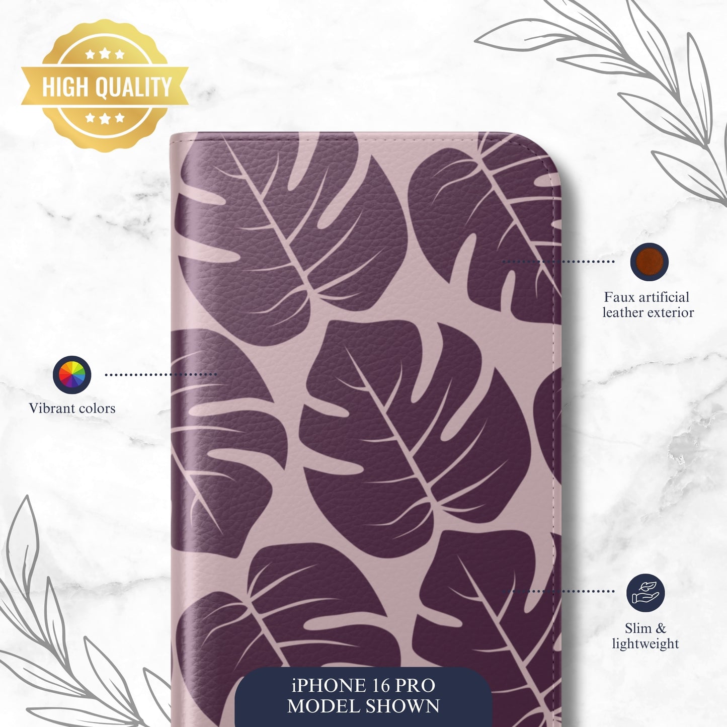 Lilac Wild - iPhone Flip Case Wallet, Leather Folio Case Phone Case-aesthetic phone case-shockproof phone case-cute phone case-designer phone case-elegant phone case-luxury phone case-phone accessories-fashion accessory