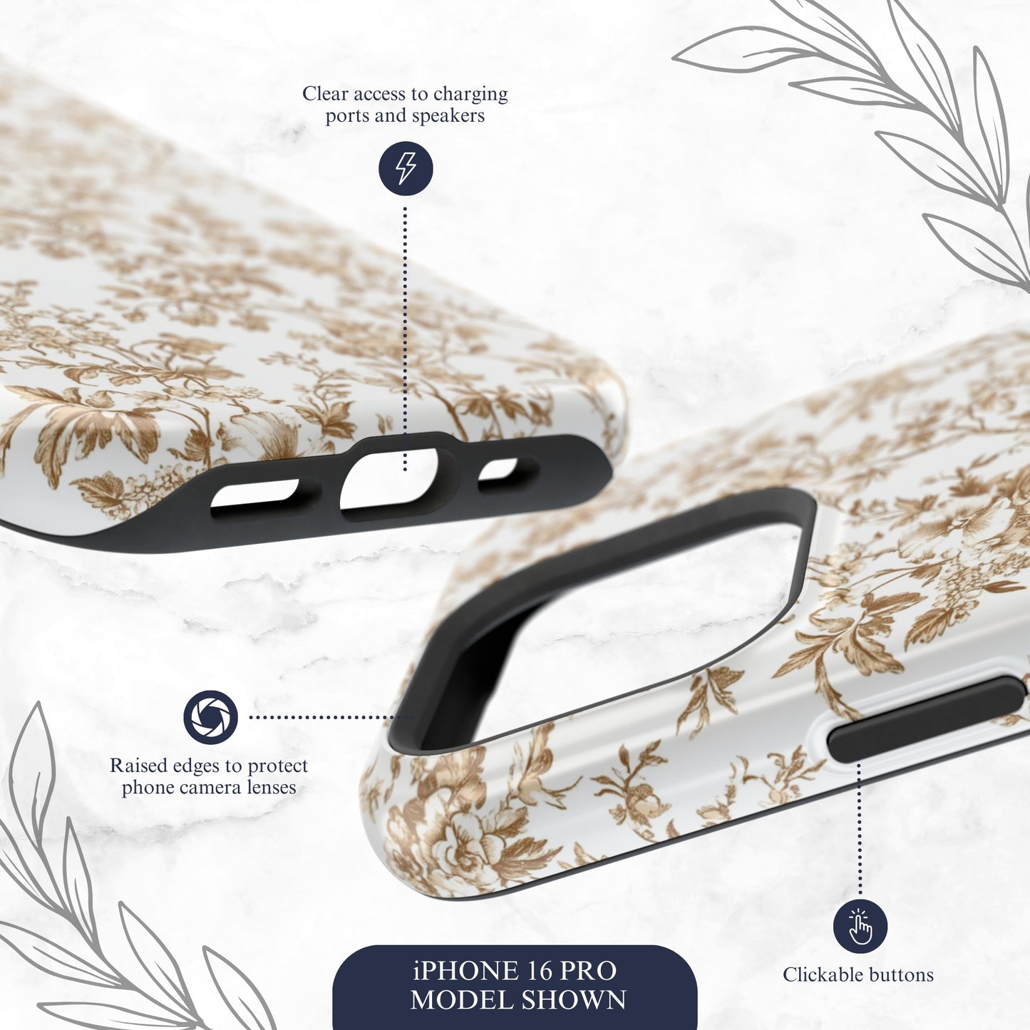 Clay Toile - Magsafe iPhone Case Phone Case-aesthetic phone case-shockproof phone case-cute phone case-designer phone case-elegant phone case-luxury phone case-phone accessories-fashion accessory