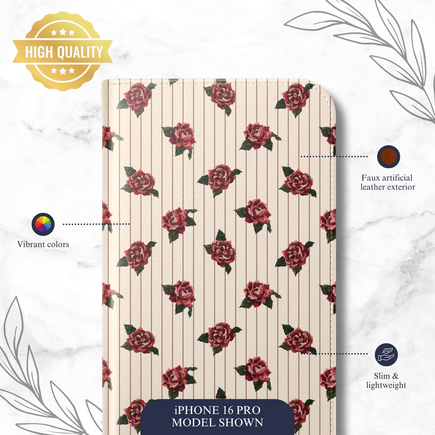 Afternoon Affair - iPhone Flip Case Wallet, Leather Folio Case Phone Case-aesthetic phone case-shockproof phone case-cute phone case-designer phone case-elegant phone case-luxury phone case-phone accessories-fashion accessory