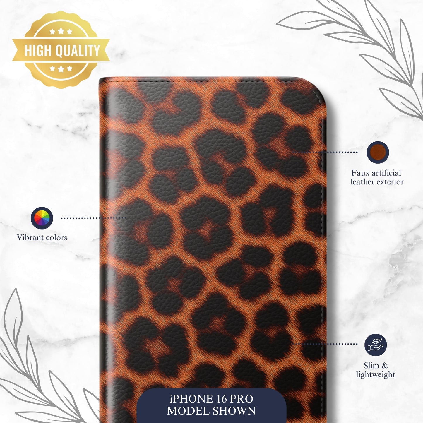 Animal Allure - iPhone Flip Case Wallet, Leather Folio Case Phone Case-aesthetic phone case-shockproof phone case-cute phone case-designer phone case-elegant phone case-luxury phone case-phone accessories-fashion accessory
