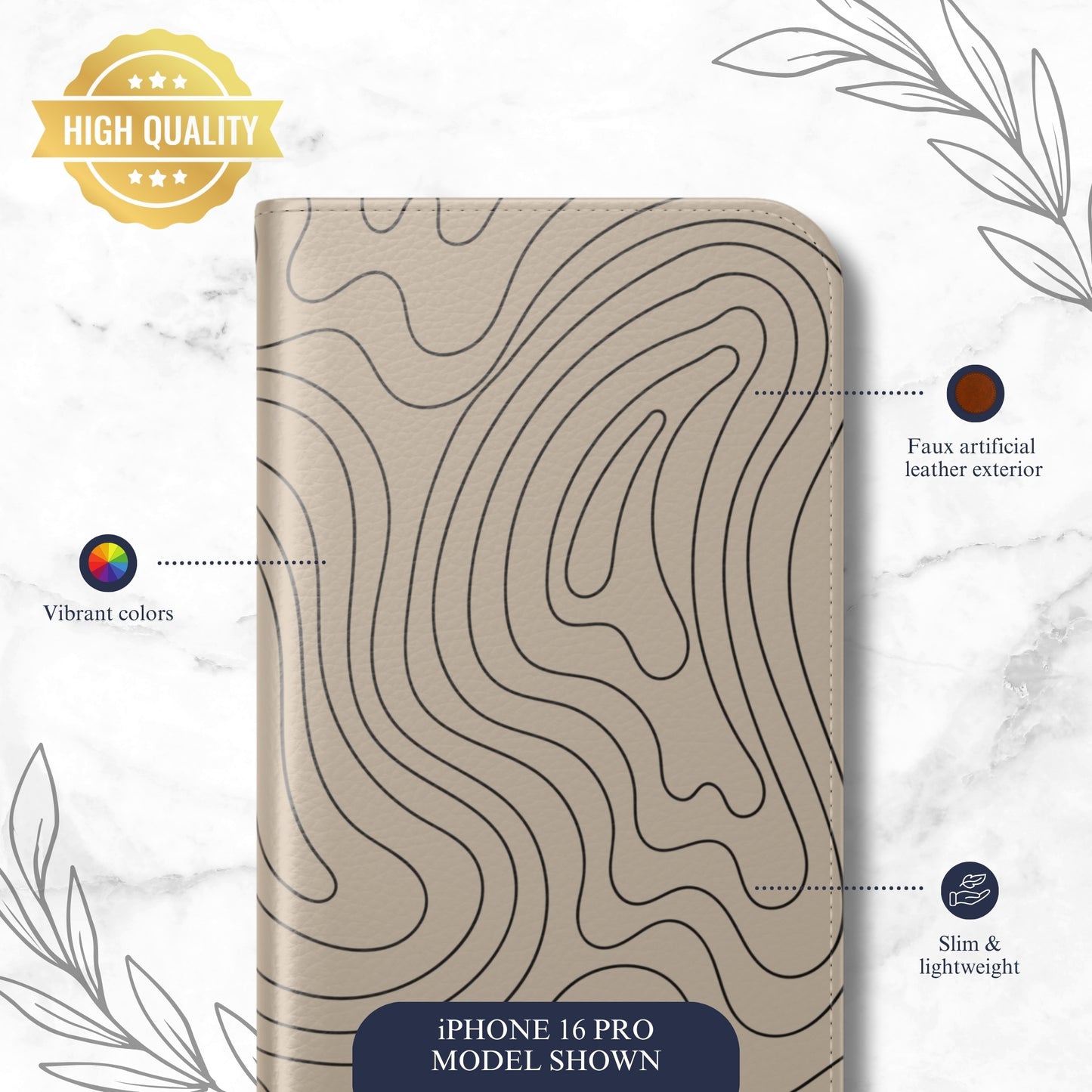 Earth Flow - iPhone Flip Case Wallet, Leather Folio Case Phone Case-aesthetic phone case-shockproof phone case-cute phone case-designer phone case-elegant phone case-luxury phone case-phone accessories-fashion accessory