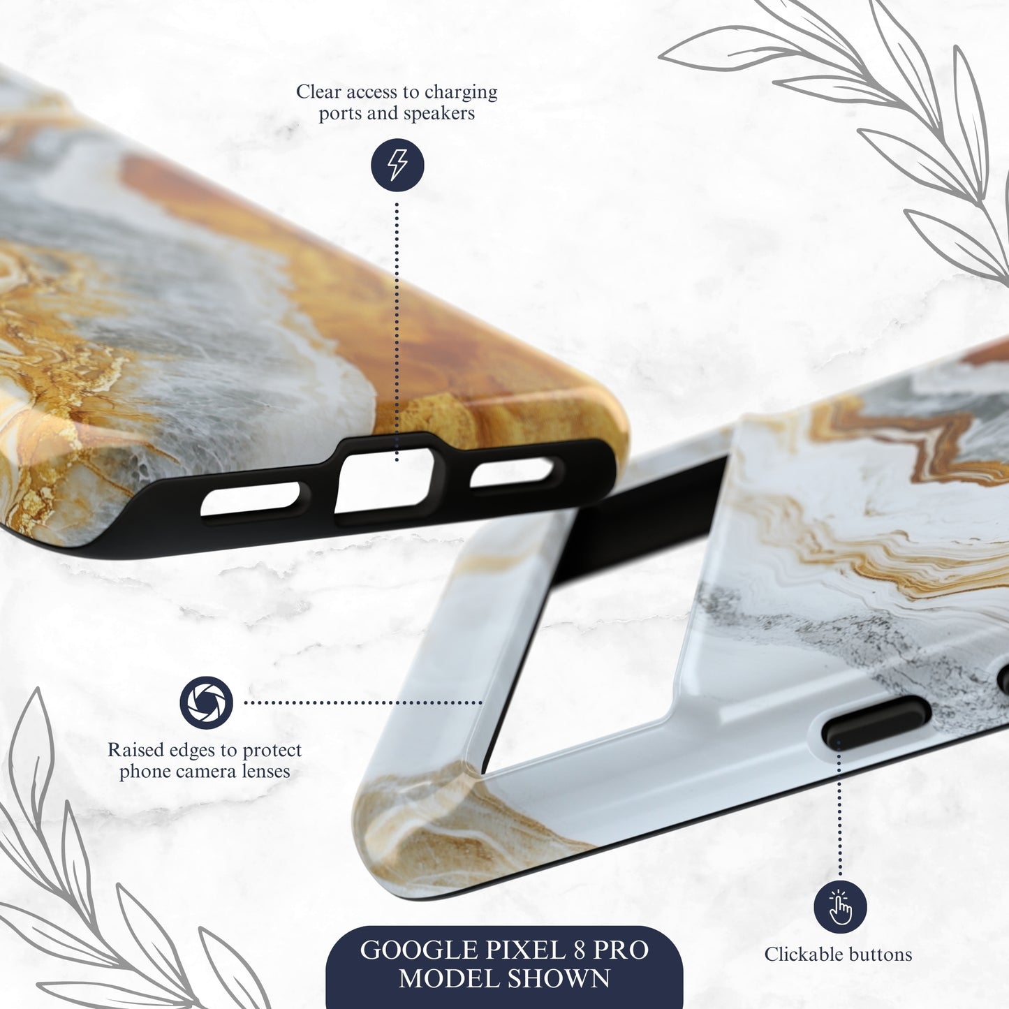 Snowgold - Google Pixel Case Phone Case-aesthetic phone case-shockproof phone case-cute phone case-designer phone case-elegant phone case-luxury phone case-phone accessories-fashion accessory