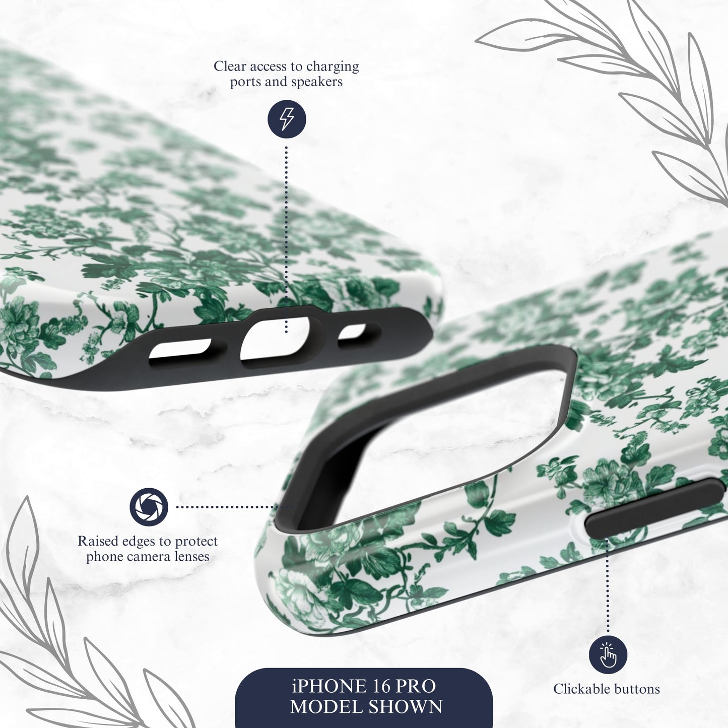 Moss Toile - Magsafe iPhone Case Phone Case-aesthetic phone case-shockproof phone case-cute phone case-designer phone case-elegant phone case-luxury phone case-phone accessories-fashion accessory